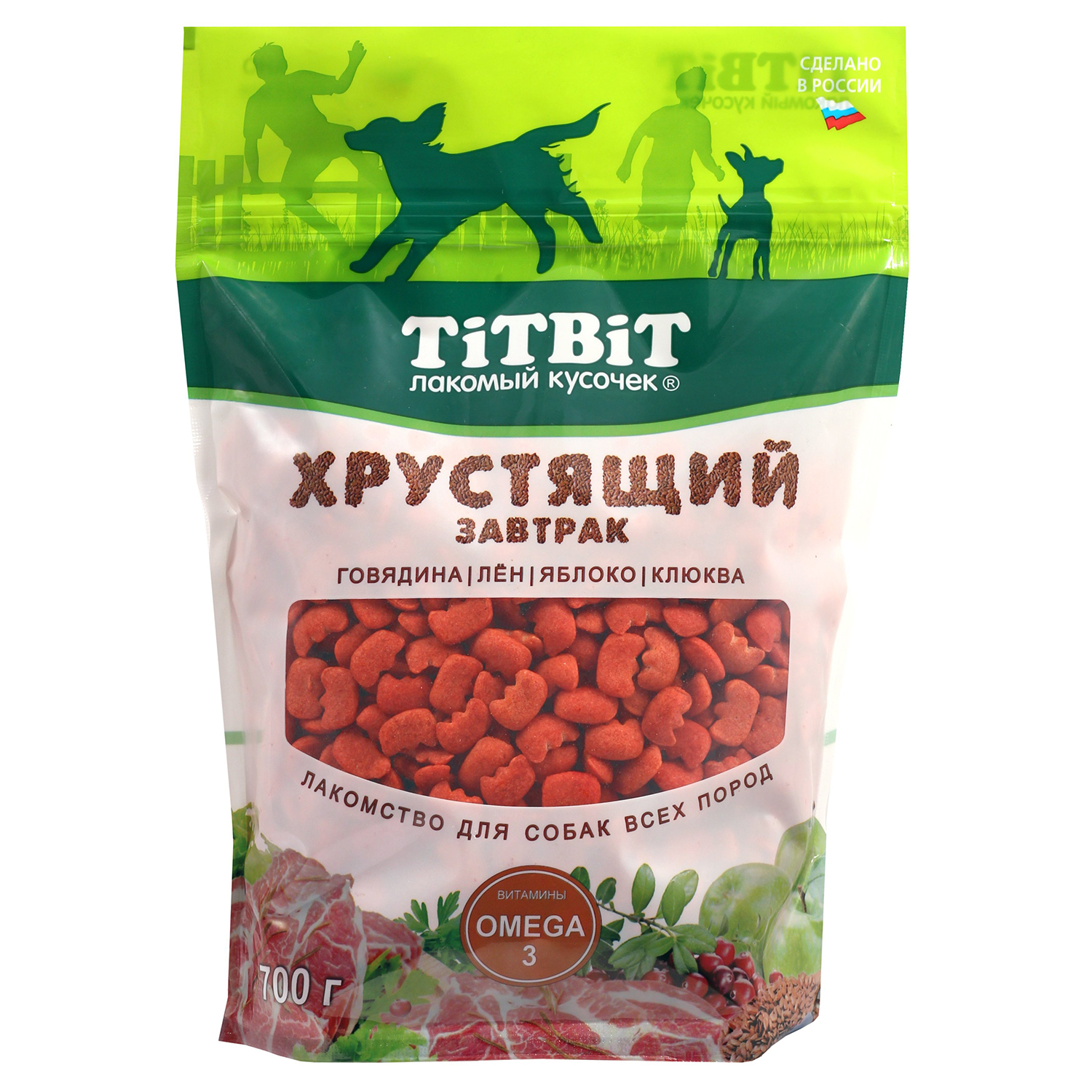 Завтрак хрустящий TITBIT 700г с говядиной для собак всех пород - фото 1