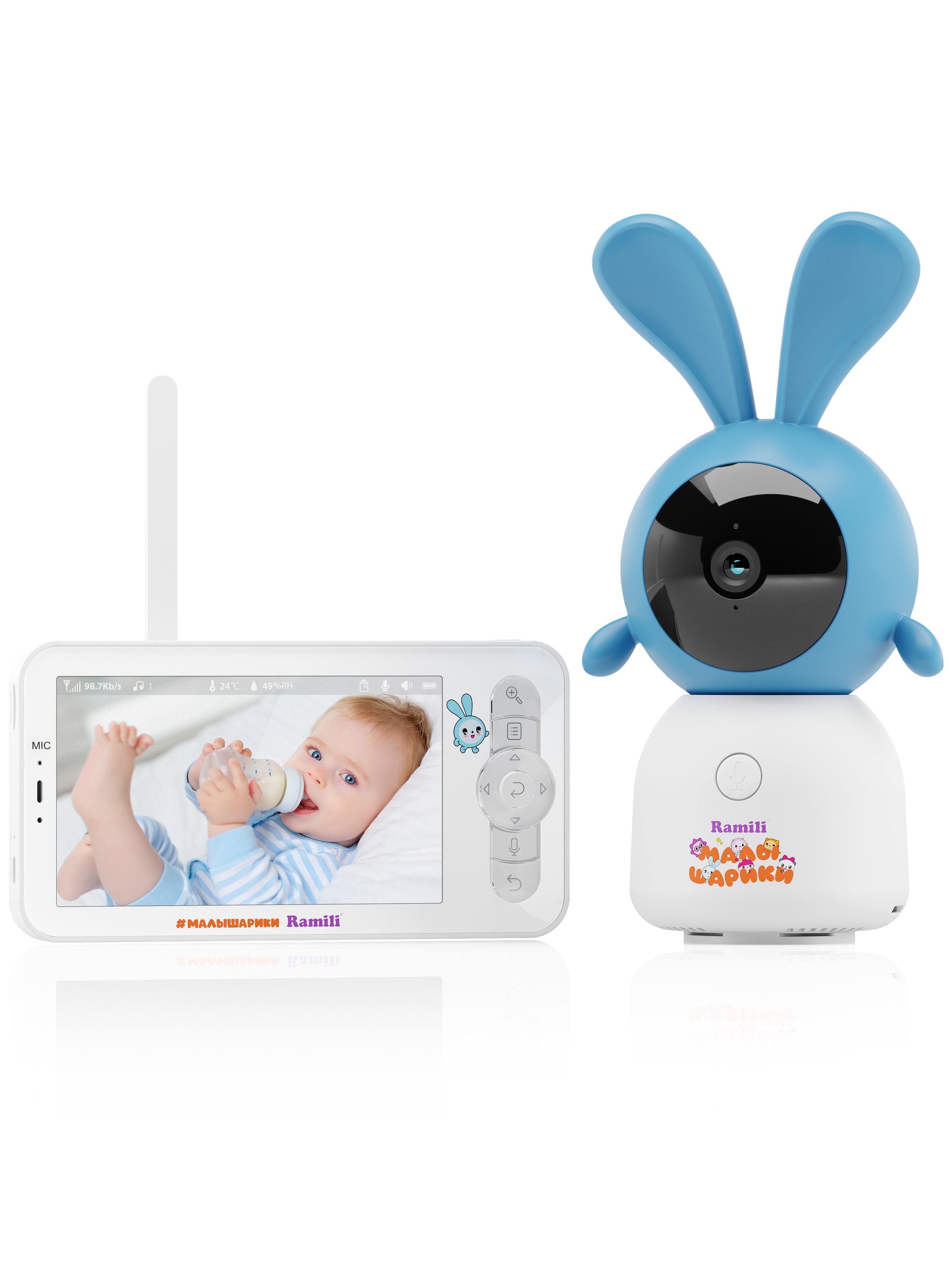 Видеоняня Ramili Baby RV100KROSH Крошик, Малышарики, с креплением - фото 11