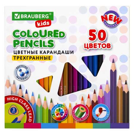 Карандаши цветные Brauberg 50 шт.