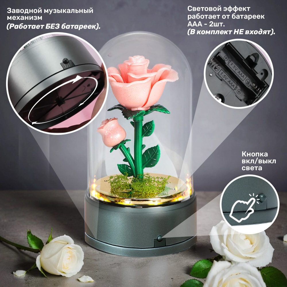 Музыкальная шкатулка TIPTOPOLIS Роза Розовая - фото 4