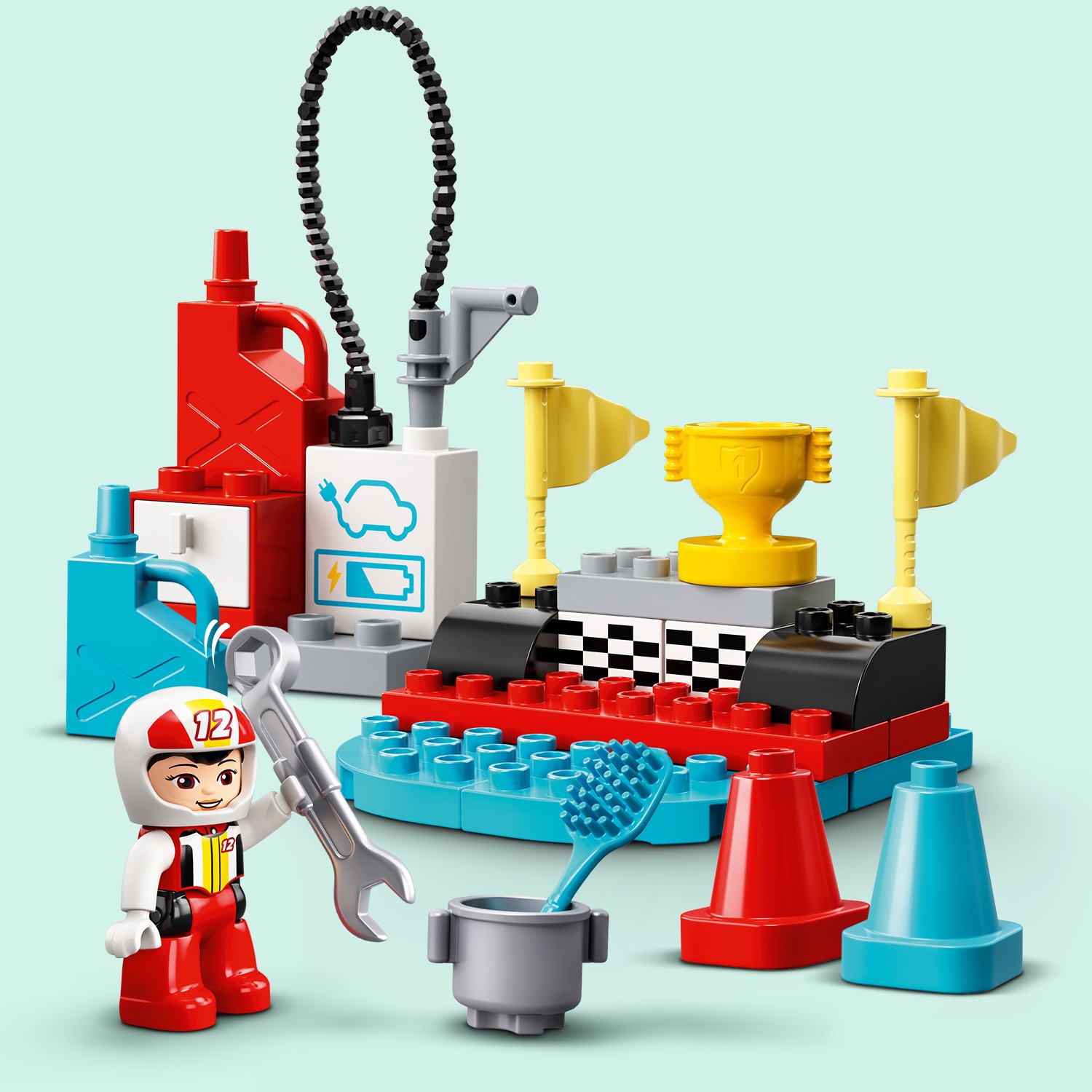 Конструктор LEGO DUPLO Town Гоночные машины сборная игровая модель - фото 10