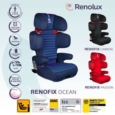Автокресло Renolux Renofix ocean Isofix 2/3 (15-36 кг) синий