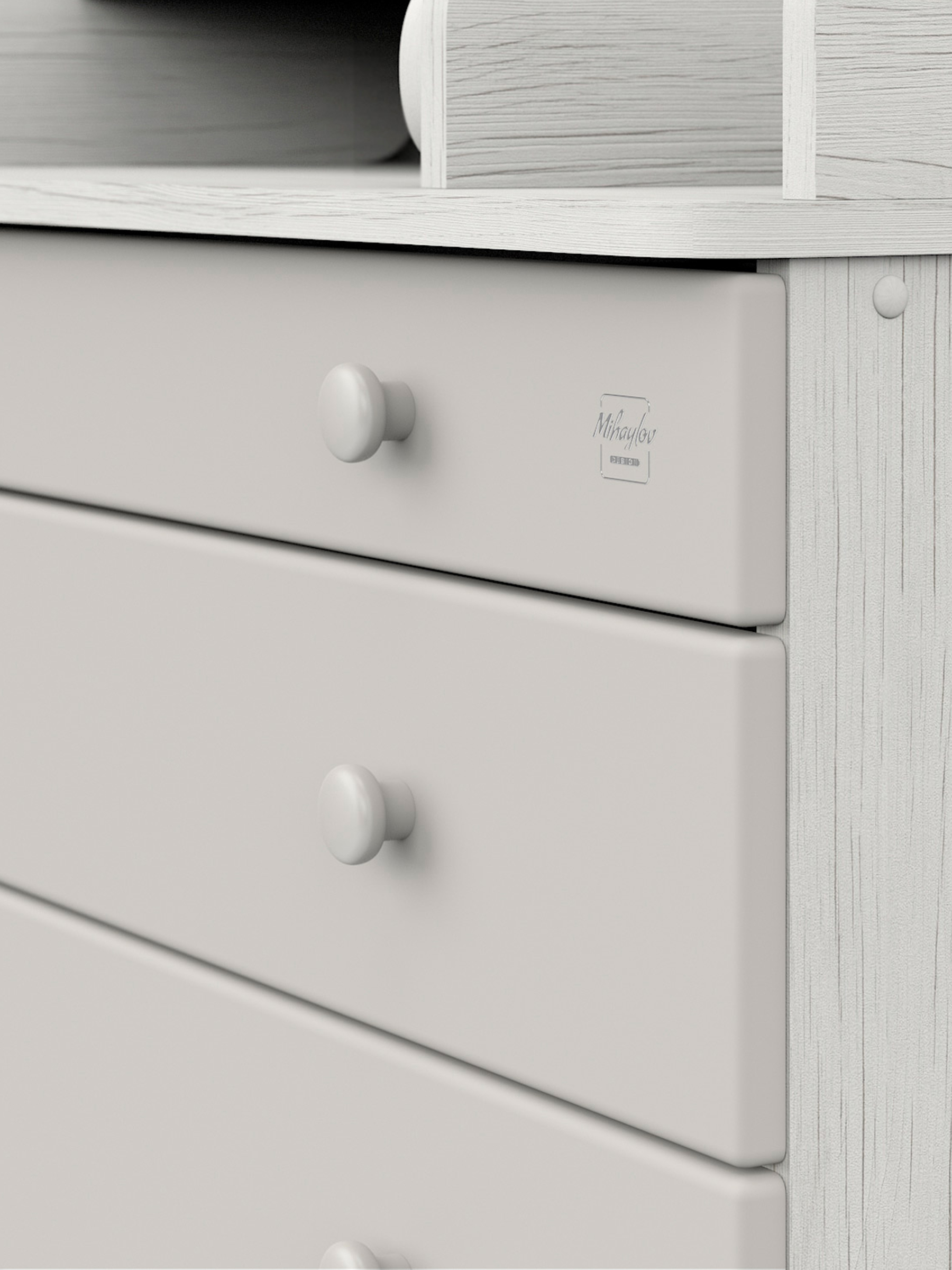 Комод пеленальный Aton Maks древесина белая серый - фото 11