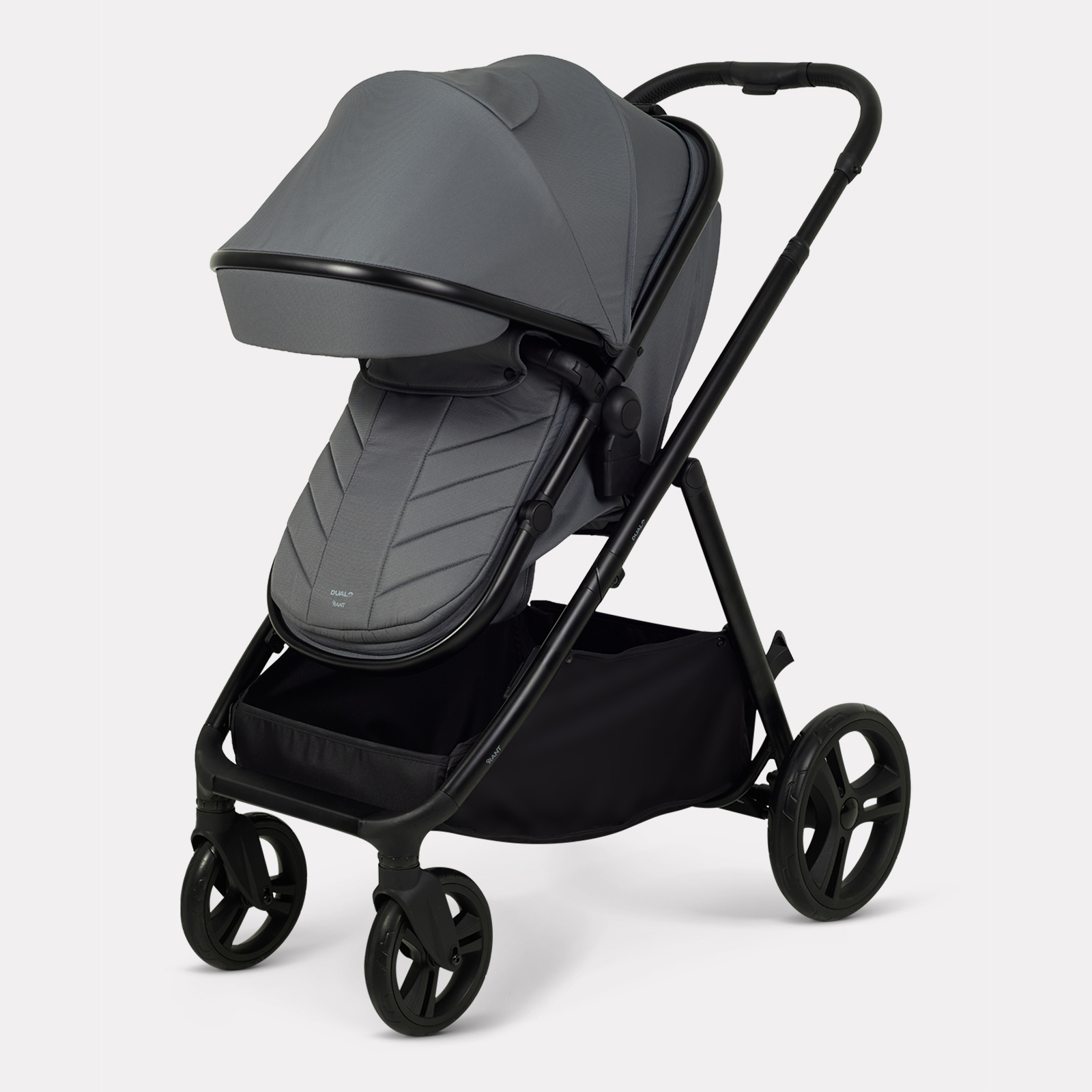 Коляска 2в1 для двойни Rant Basic Dualo серый - фото 11