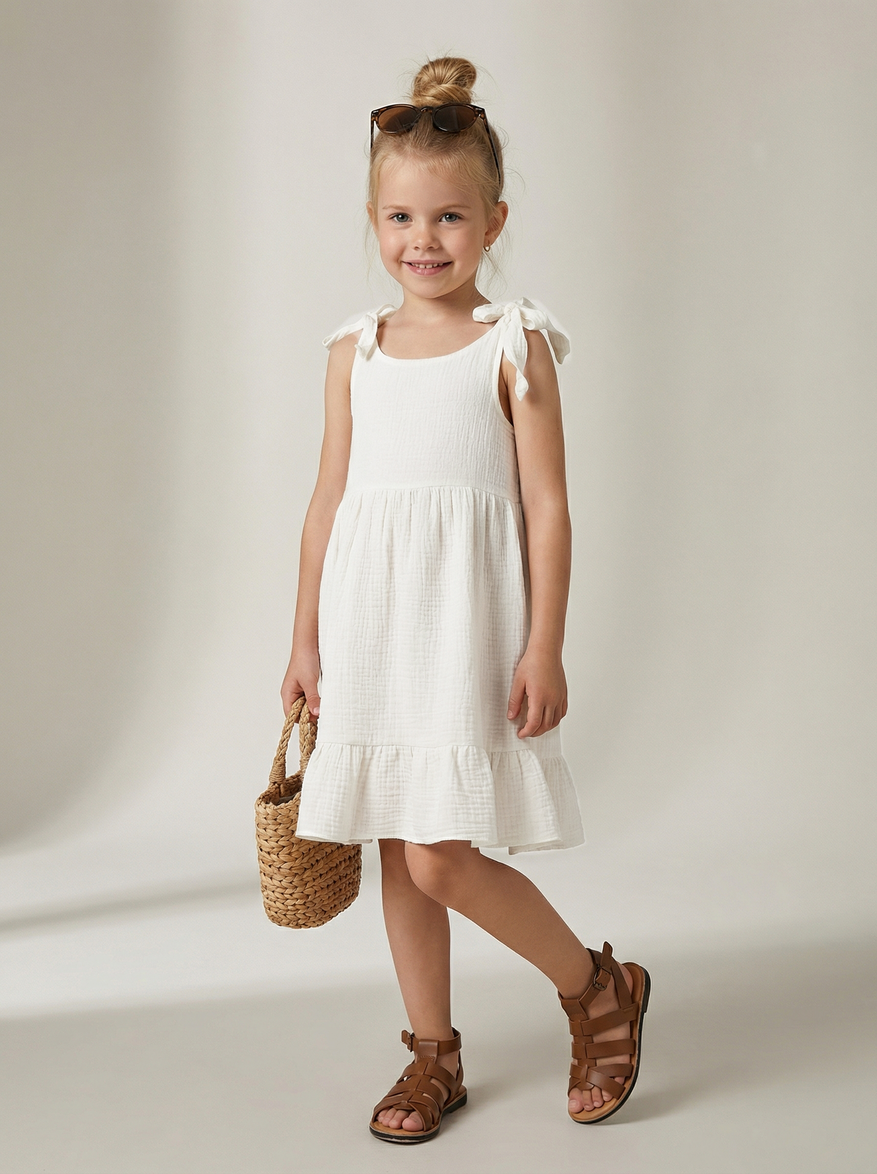 Изображение товара Платье для девочки YOULALA 110 из хлопка муслин летнее легкое комфортное Изображение товара Платье для девочки YOULALA 110 из хлопка муслин летнее легкое комфортное
