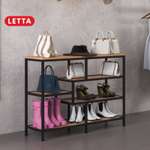 Стеллаж тумба LETTA Этажерка Trust Plus Цвет Дуб Вотан Черный металл 1100х780(h)х300