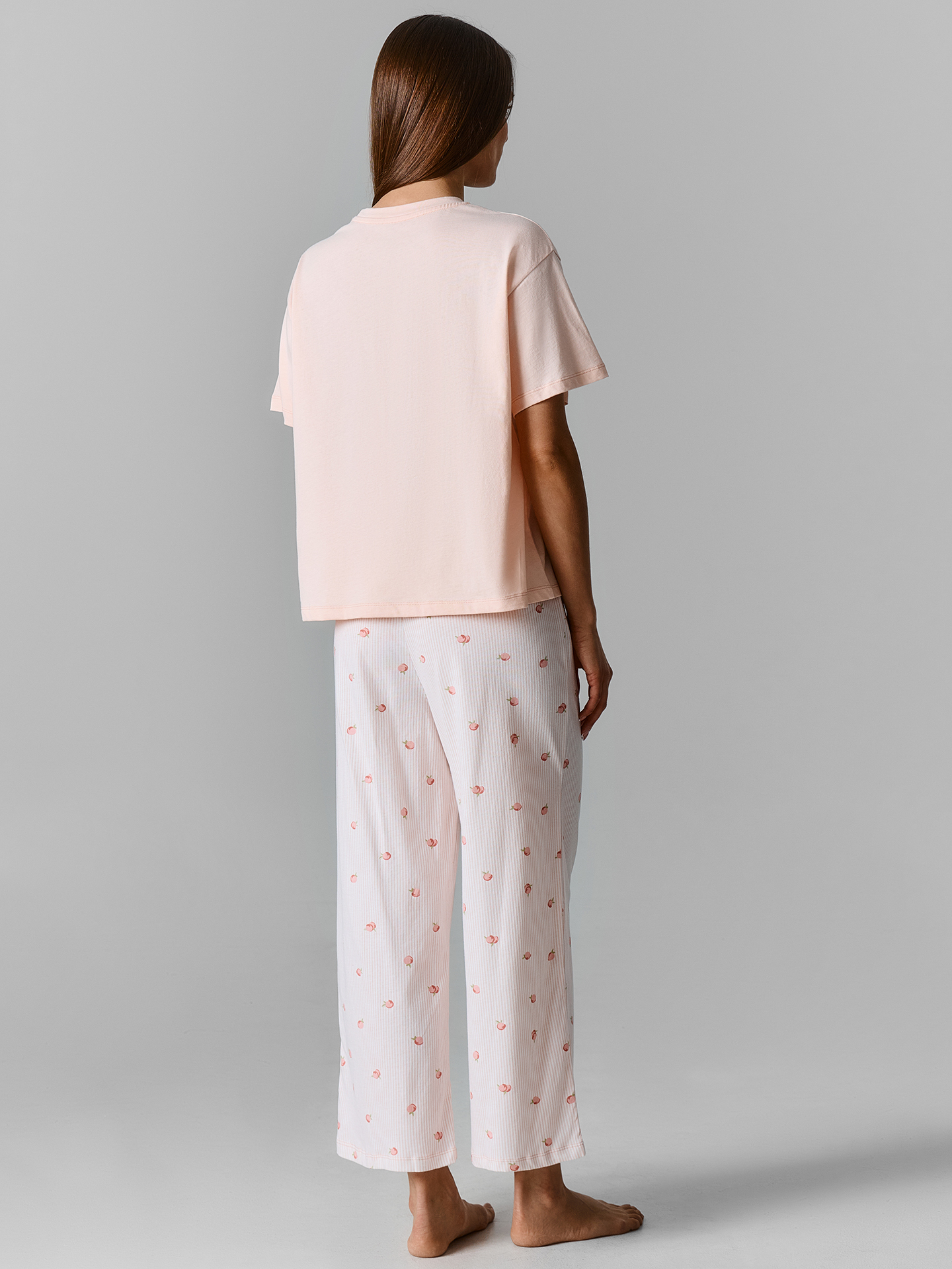 Пижама Mark Formelle (Марк Формэль) 592600/нежно -розовый +персики на н.розовой полоске - фото 3