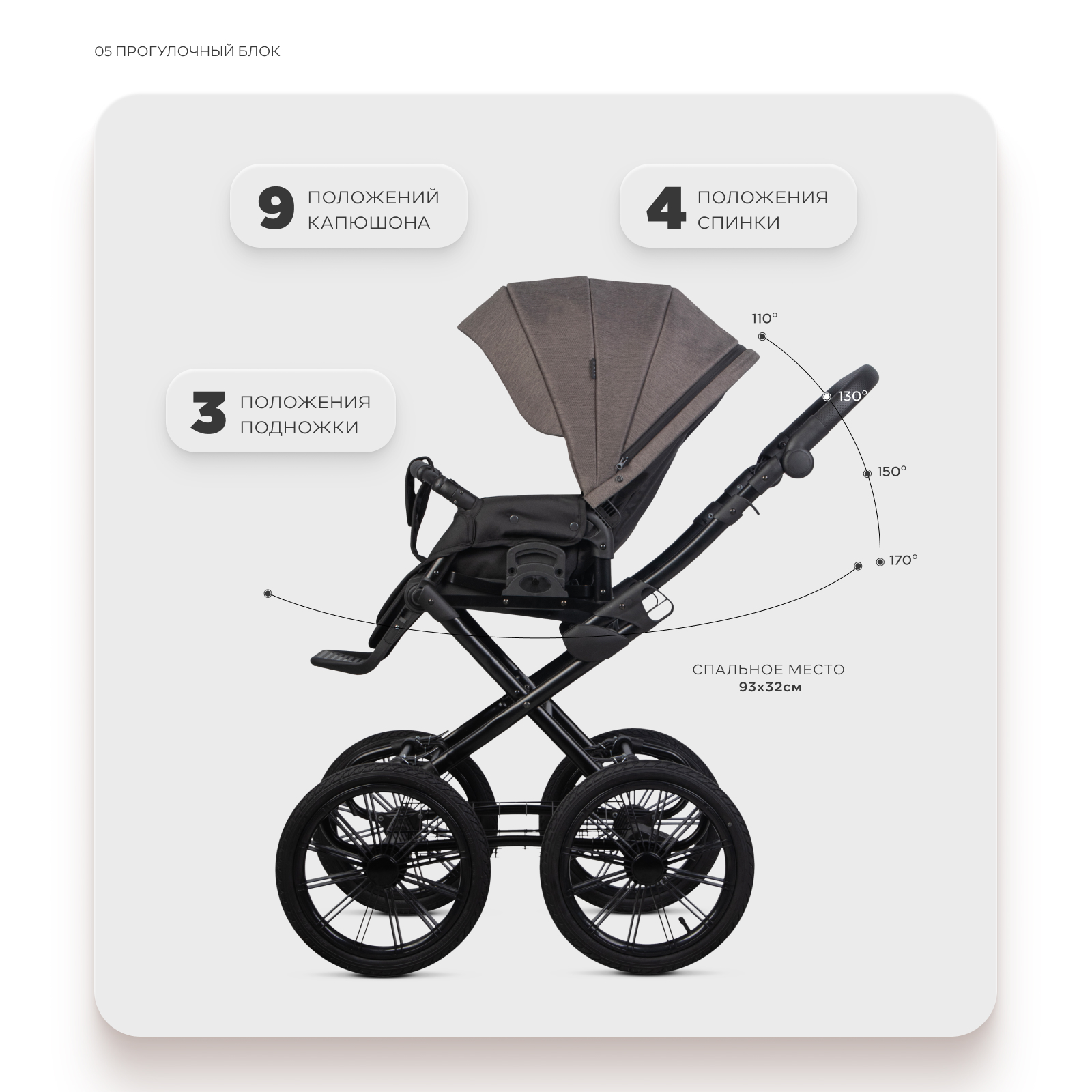 Коляска 2в1 Riko Basic Montana X Prestige коричневый - фото 5