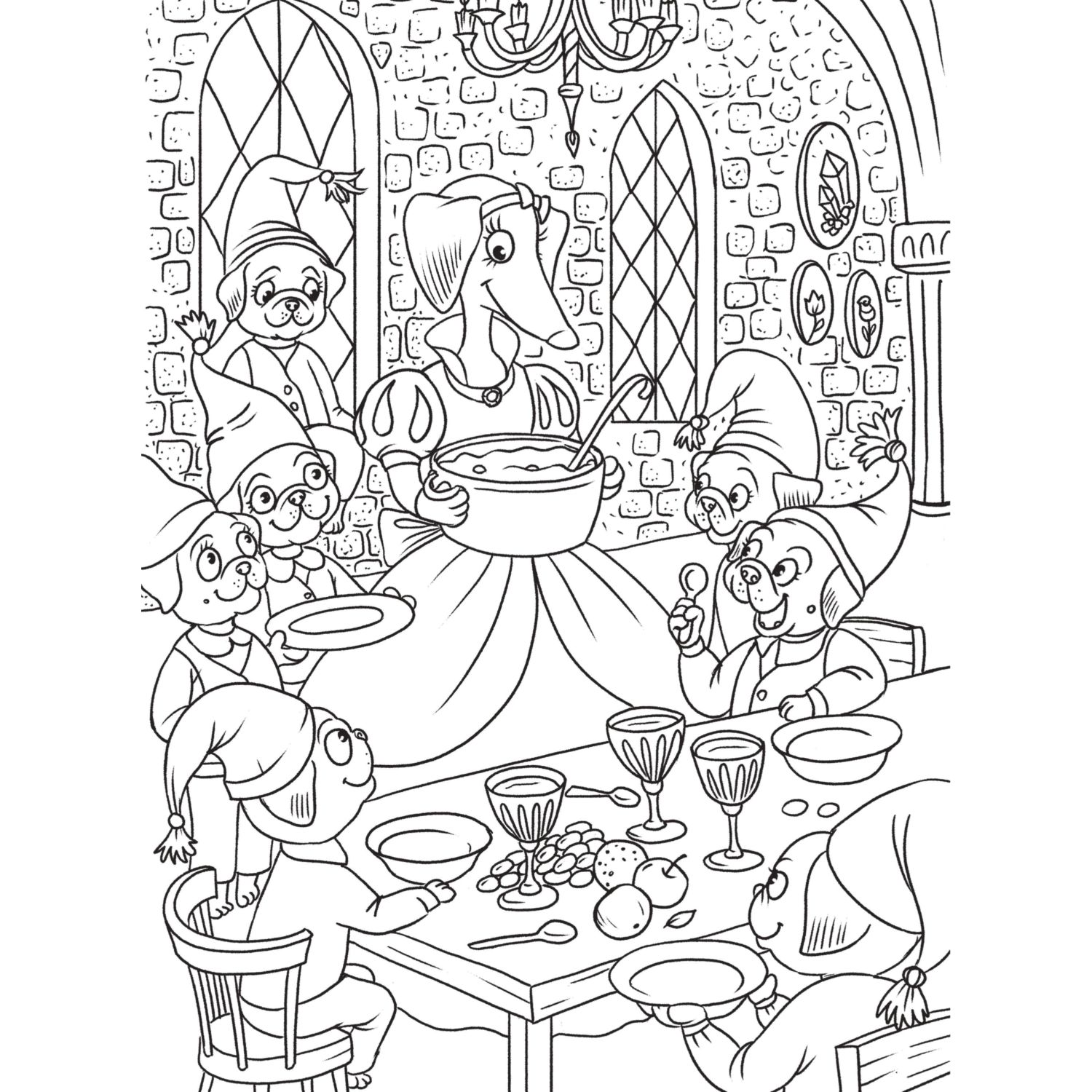 Книга Эксмо Сказочные таксы Раскрашиваем 21 иллюстрацию по мотивам известных сказок - фото 8