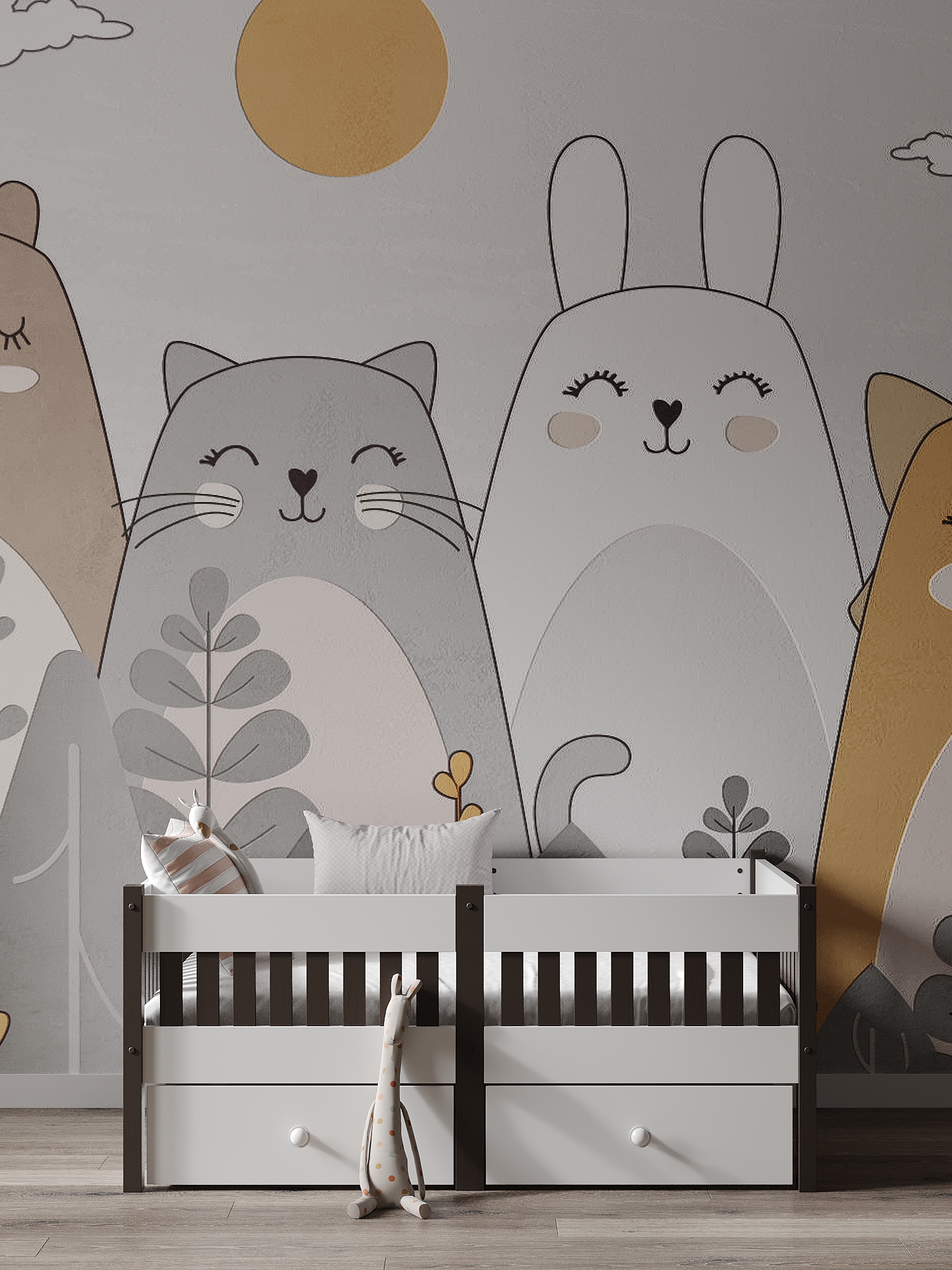 Кровать односпальная Moms charm Бортики (белый, венге) - фото 14