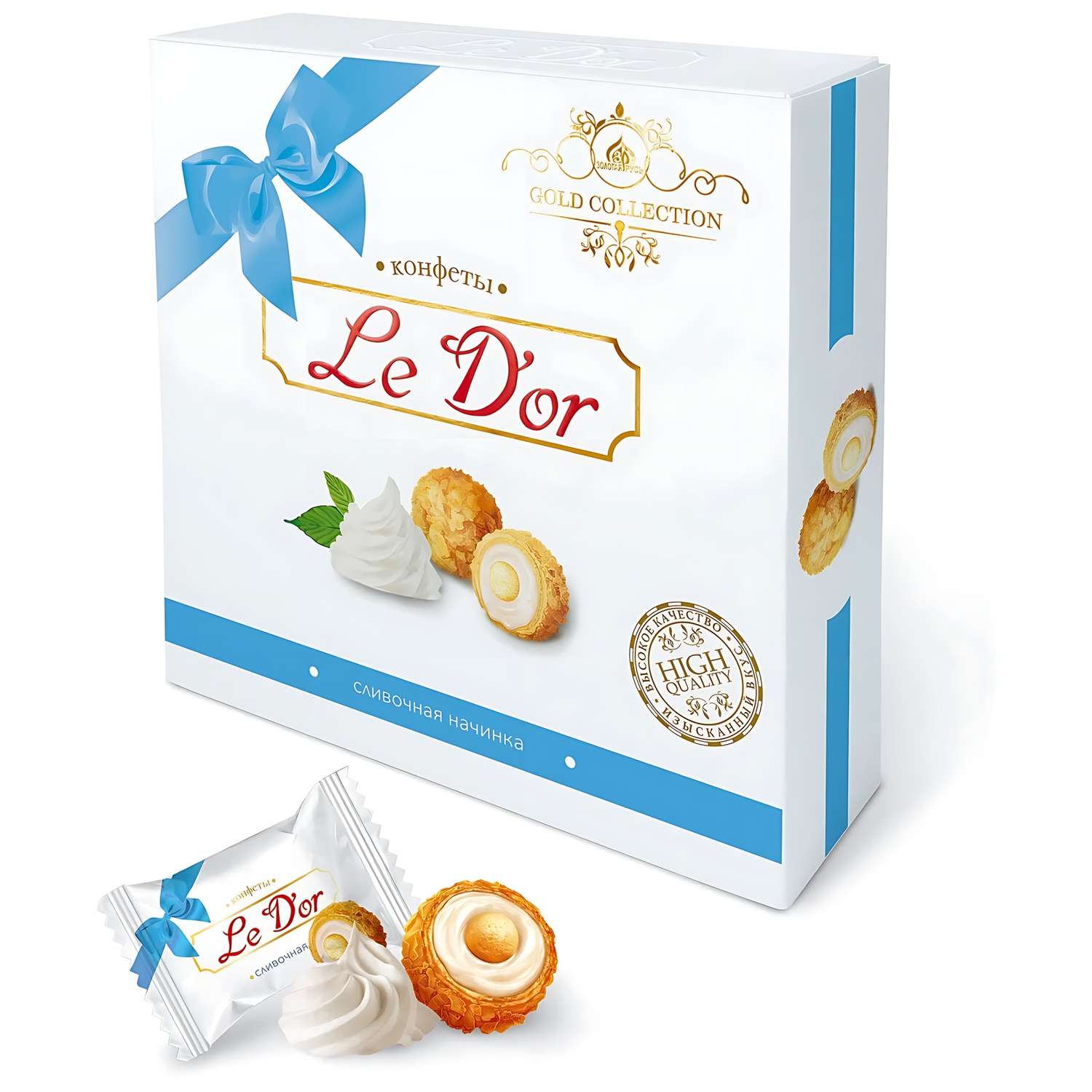 Конфеты Le Dor Le Dor со сливочной начинкой в вафельной крошке 150г - фото 1