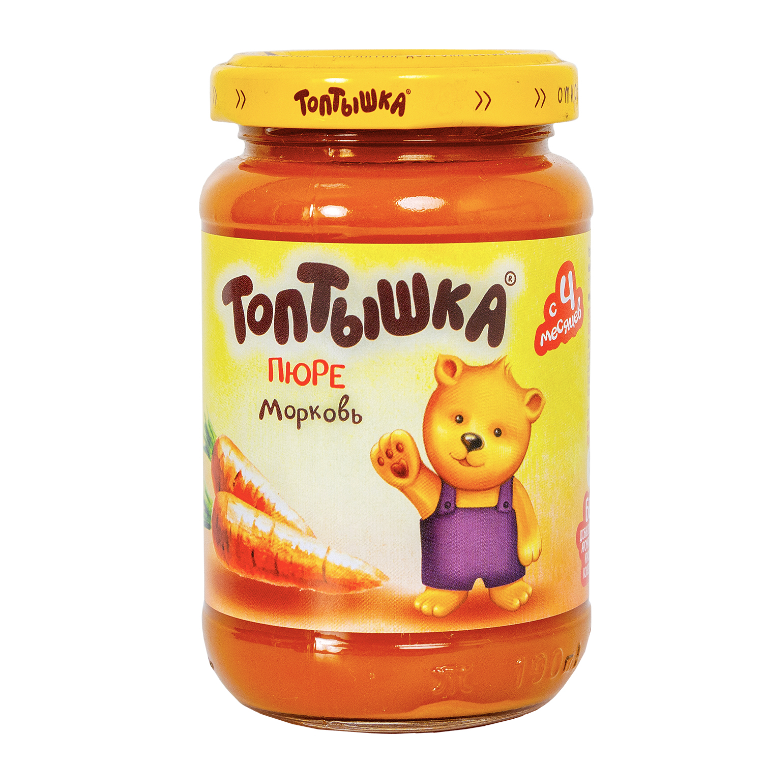 Пюре Топтышка Морковь с 4 мес 190 г - фото 1