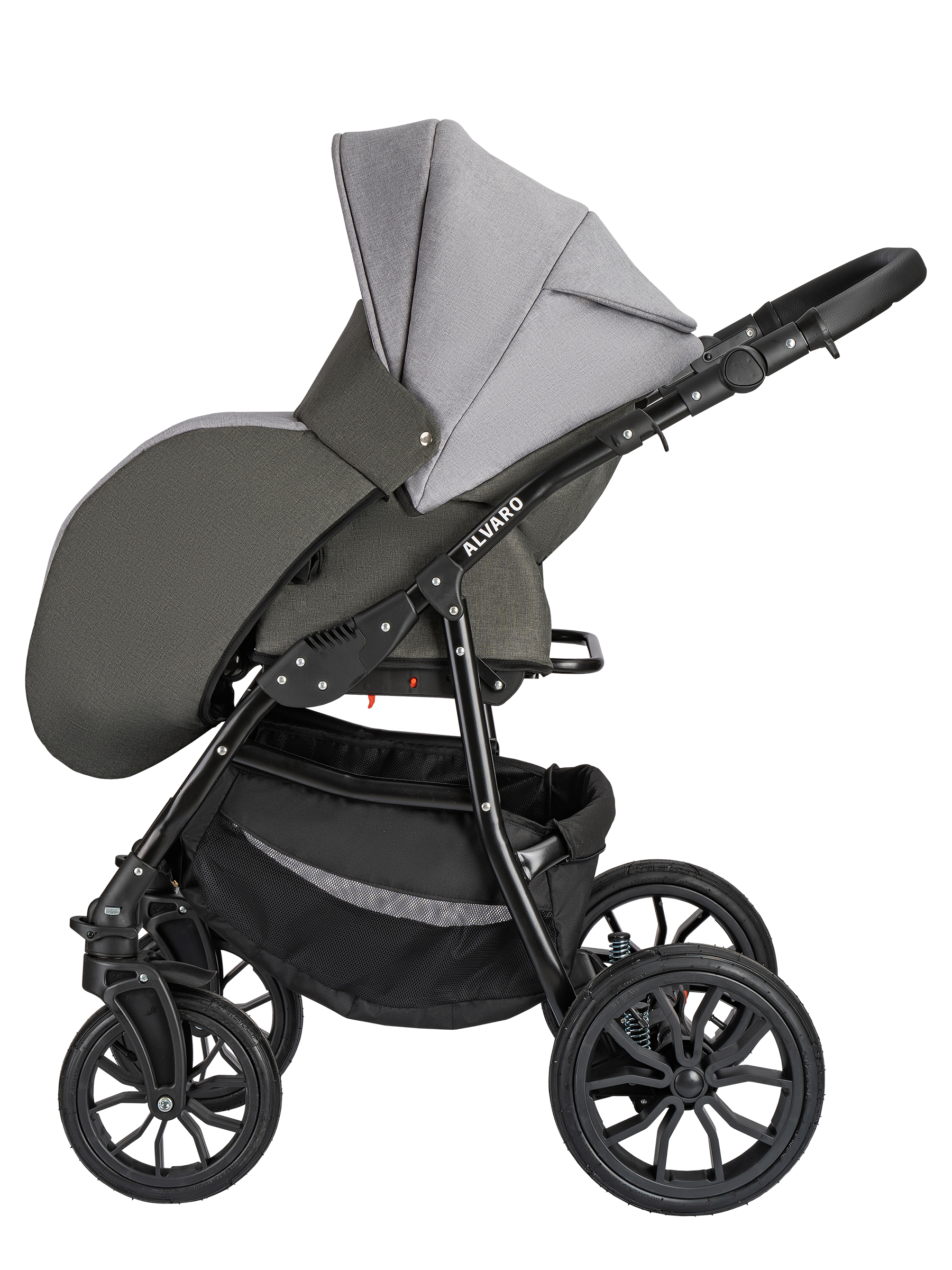 Коляска 2в1 alis Alvaro 10 серый-шалфей кожа - фото 11