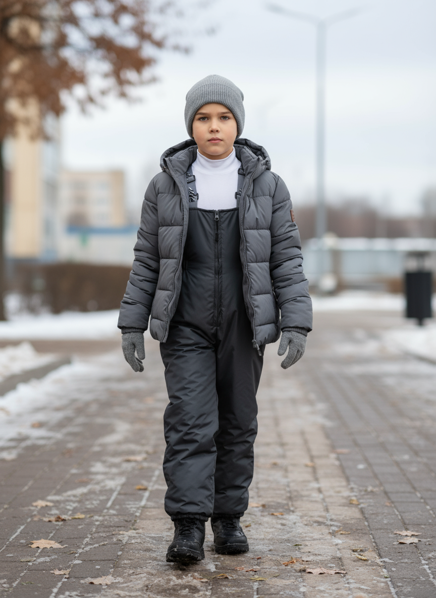 Полукомбинезон Arctic kids 60-010 серый - фото 2