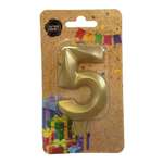 Свеча-цифра для торта Свечной маркет украшение в виде цифры 5, 7 см, на ножке