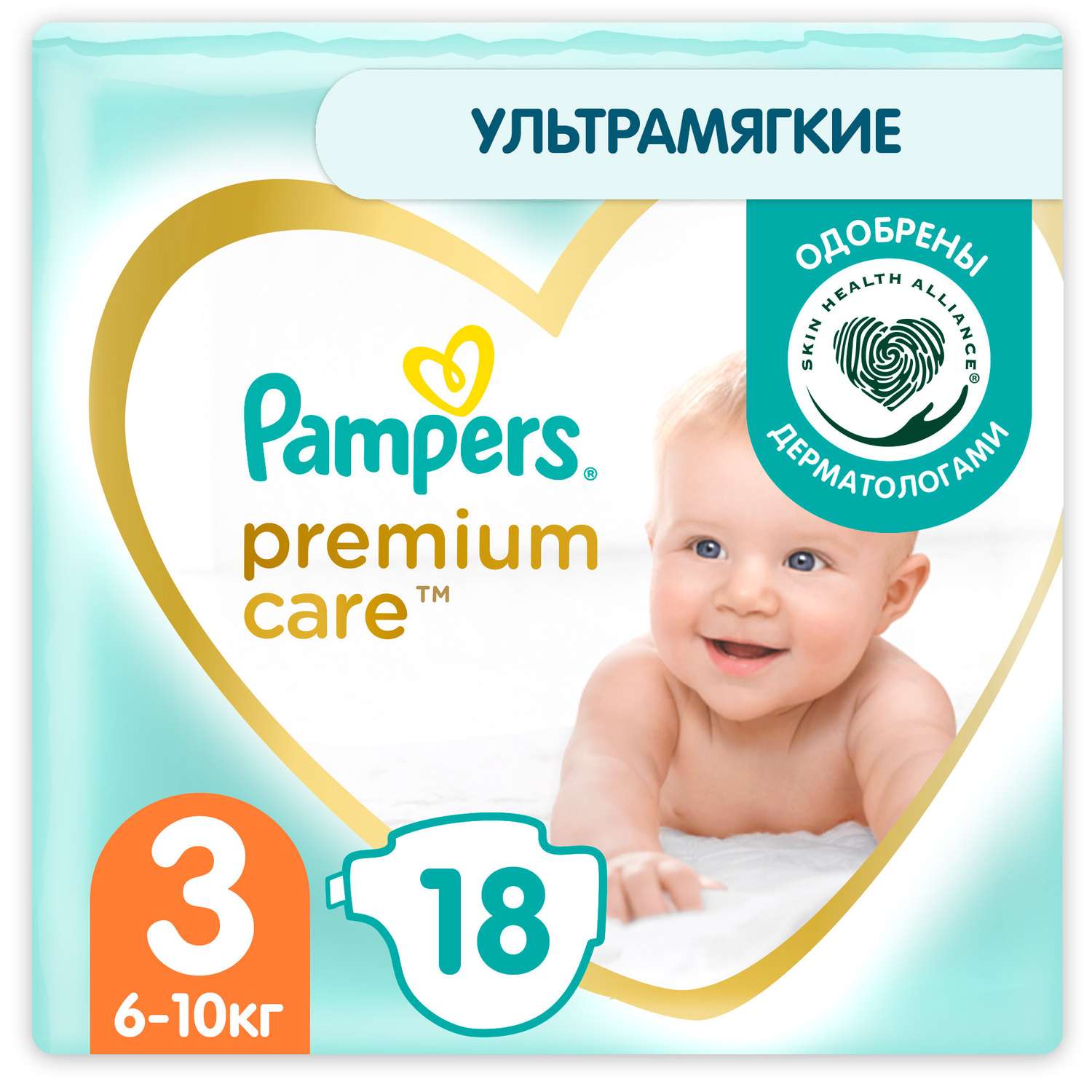 Подгузники Pampers Premium Care 3 (6-10 кг) 18 шт. - фото 1