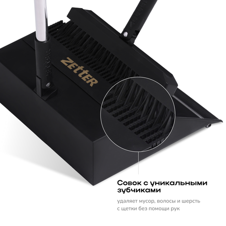 Набор Zetter Щетка и совок цвет черный