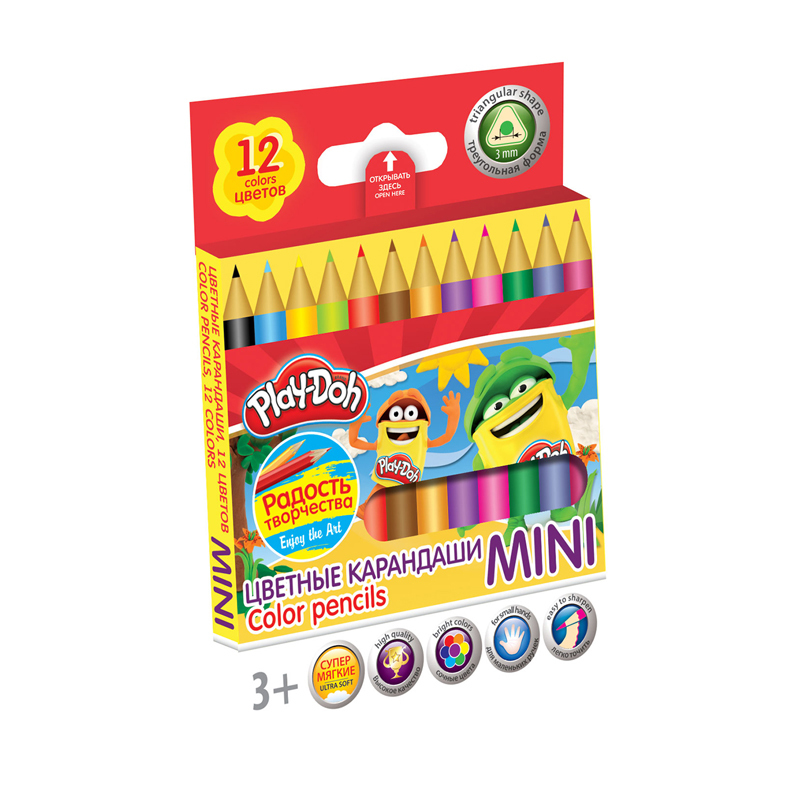 Карандаши цветные Kinderline 12 шт. - фото 1
