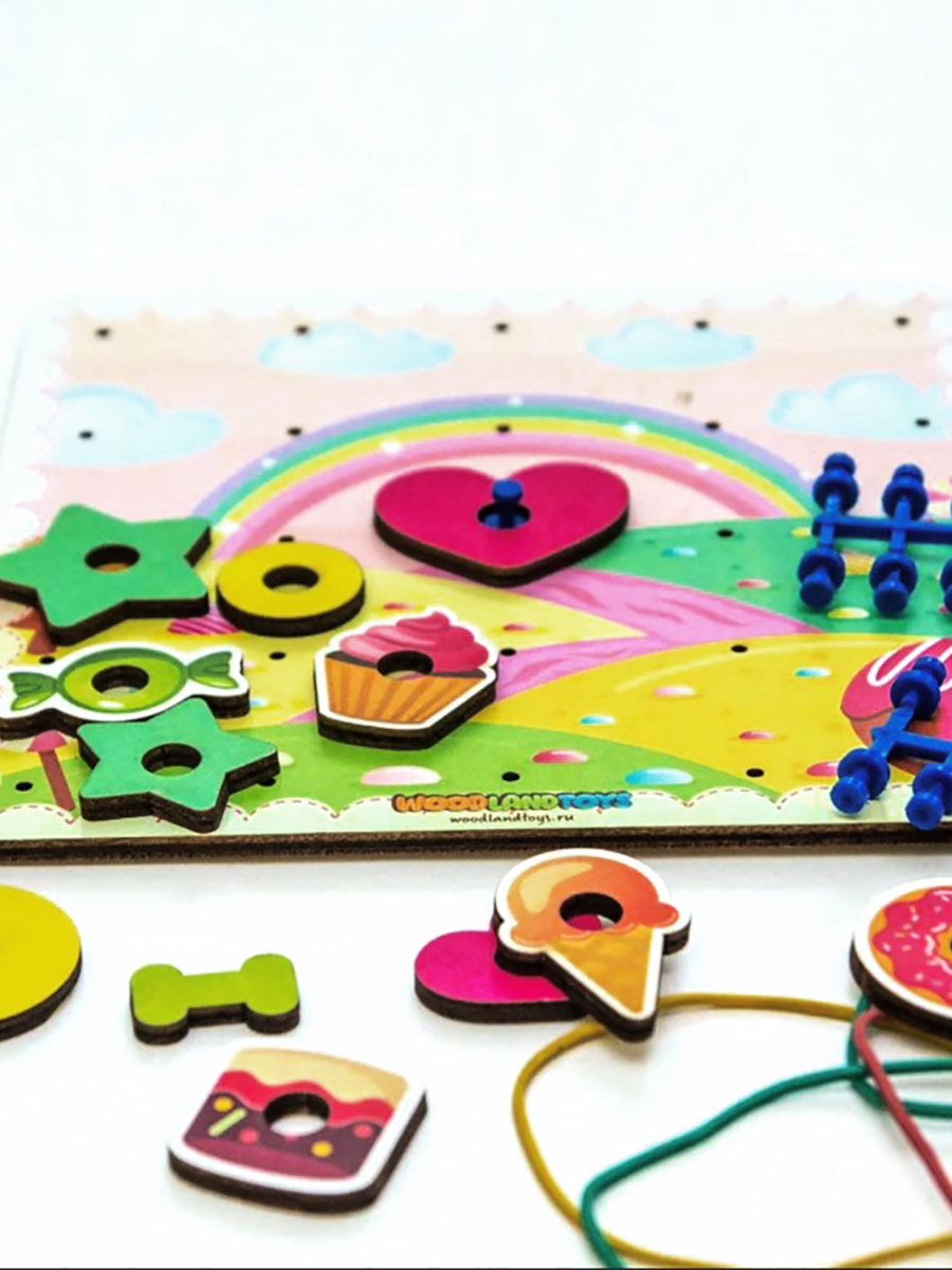 Игрушка WOODLANDTOYS бизиборд Геоборд Сладости - фото 8