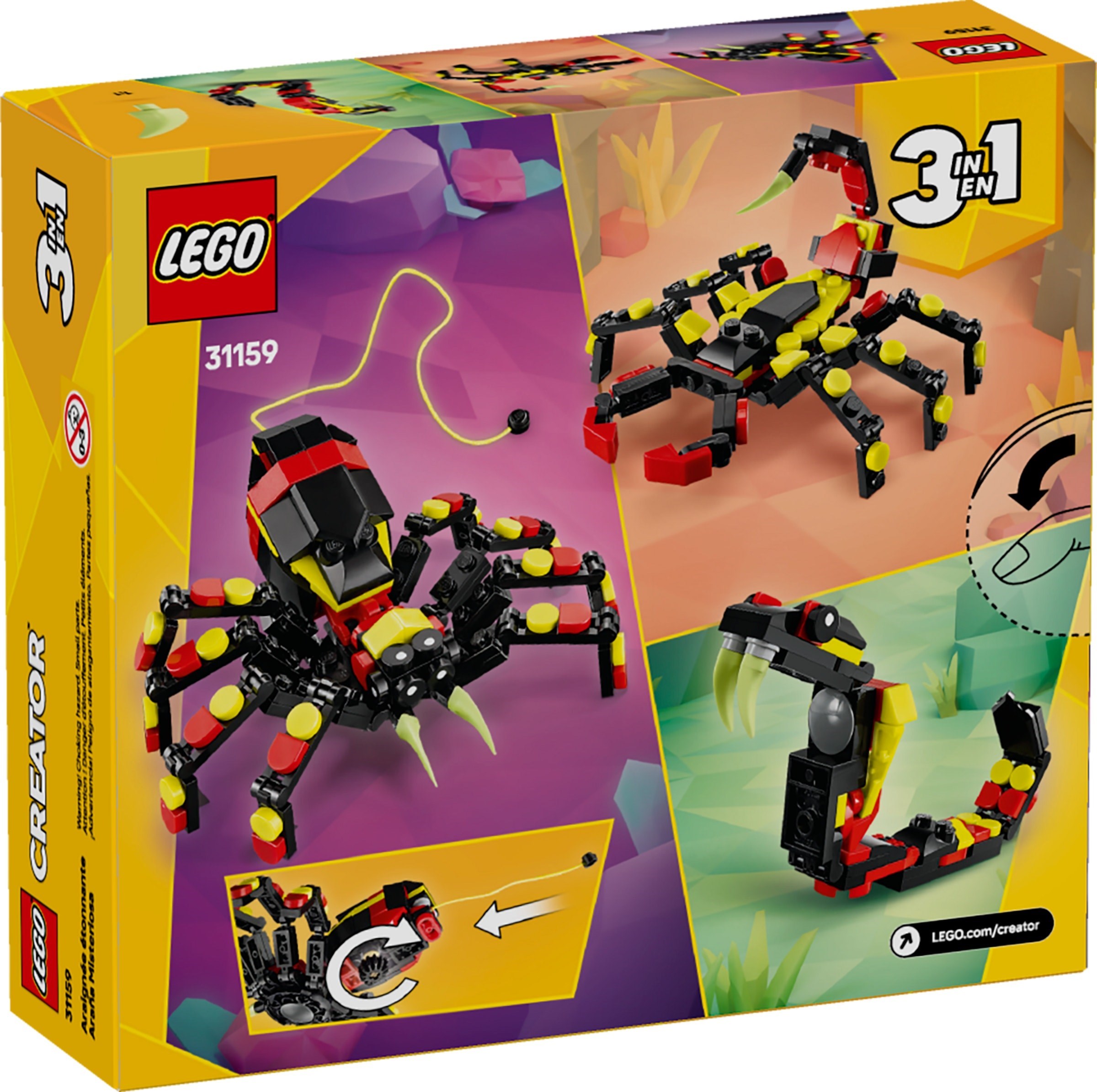 Изображение товара Конструктор LEGO Creator Удивительный паук 3в1 31159 для детей 7+ Изображение товара Конструктор LEGO Creator Удивительный паук 3в1 31159 для детей 7+