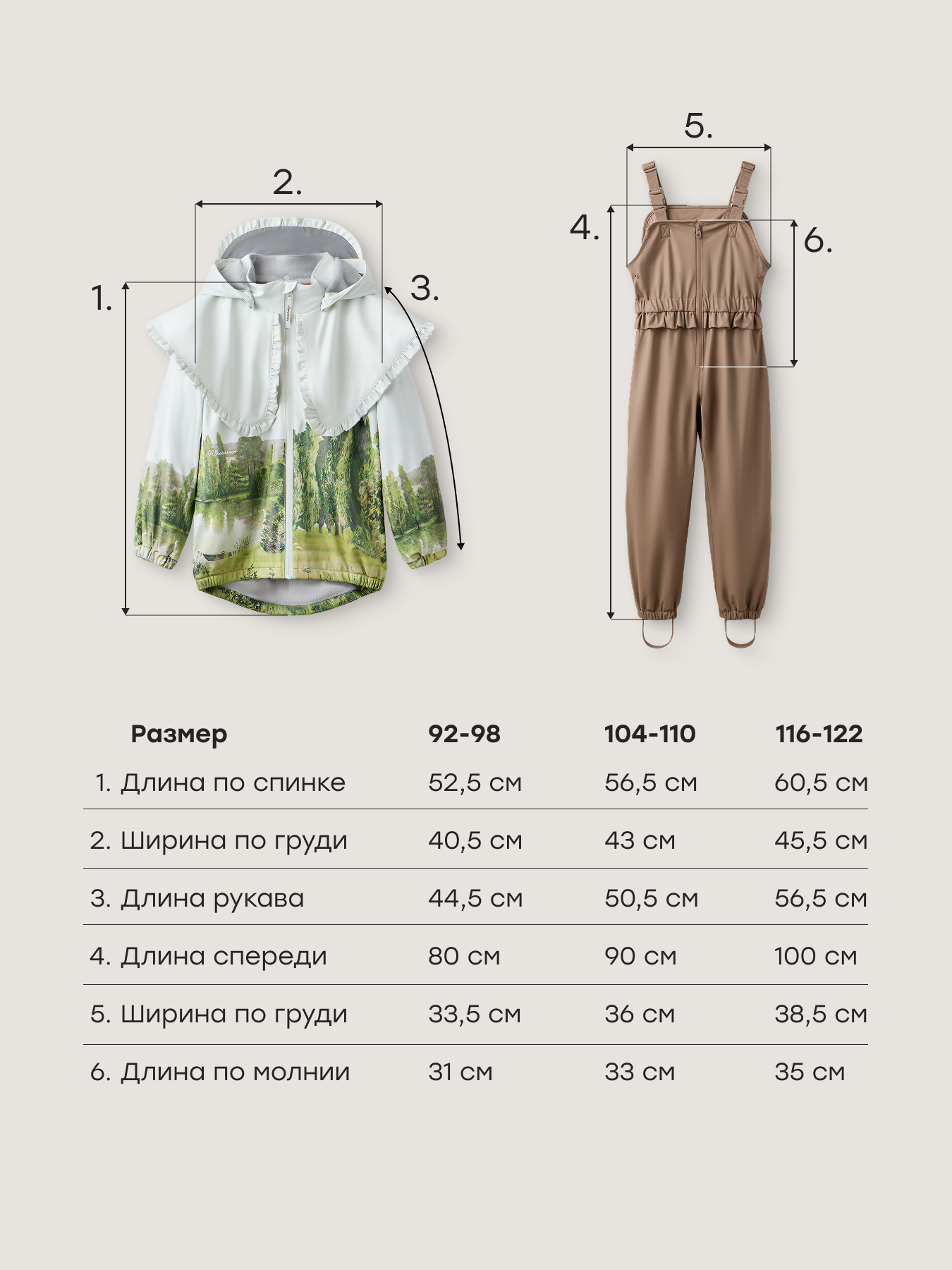 Куртка и полукомбинезон Happy Baby 88500-1_серо-коричневый (лес) - фото 9