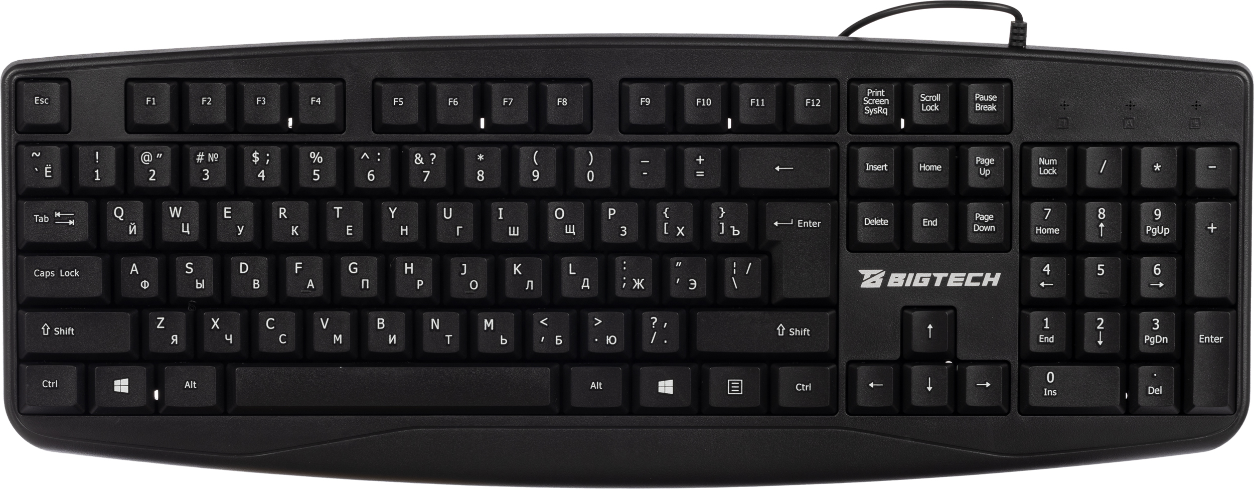 Клавиатура E-KB721 черная, USB, 104кн BT-JKB-003/E-KB721 - фото 1