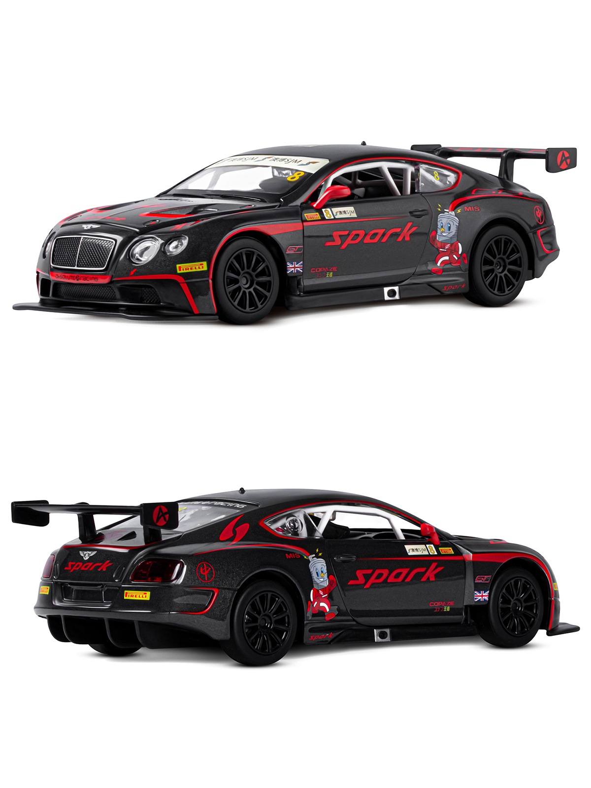 Автомобиль АВТОпанорама Bentley Continental GT3 Concept 1:24 черный JB1251566 - фото 7