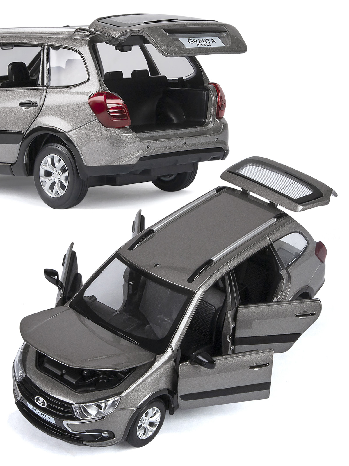 Автомобиль АВТОпанорама LADA Granta Cross 1:24 серебряный JB1251206 - фото 10