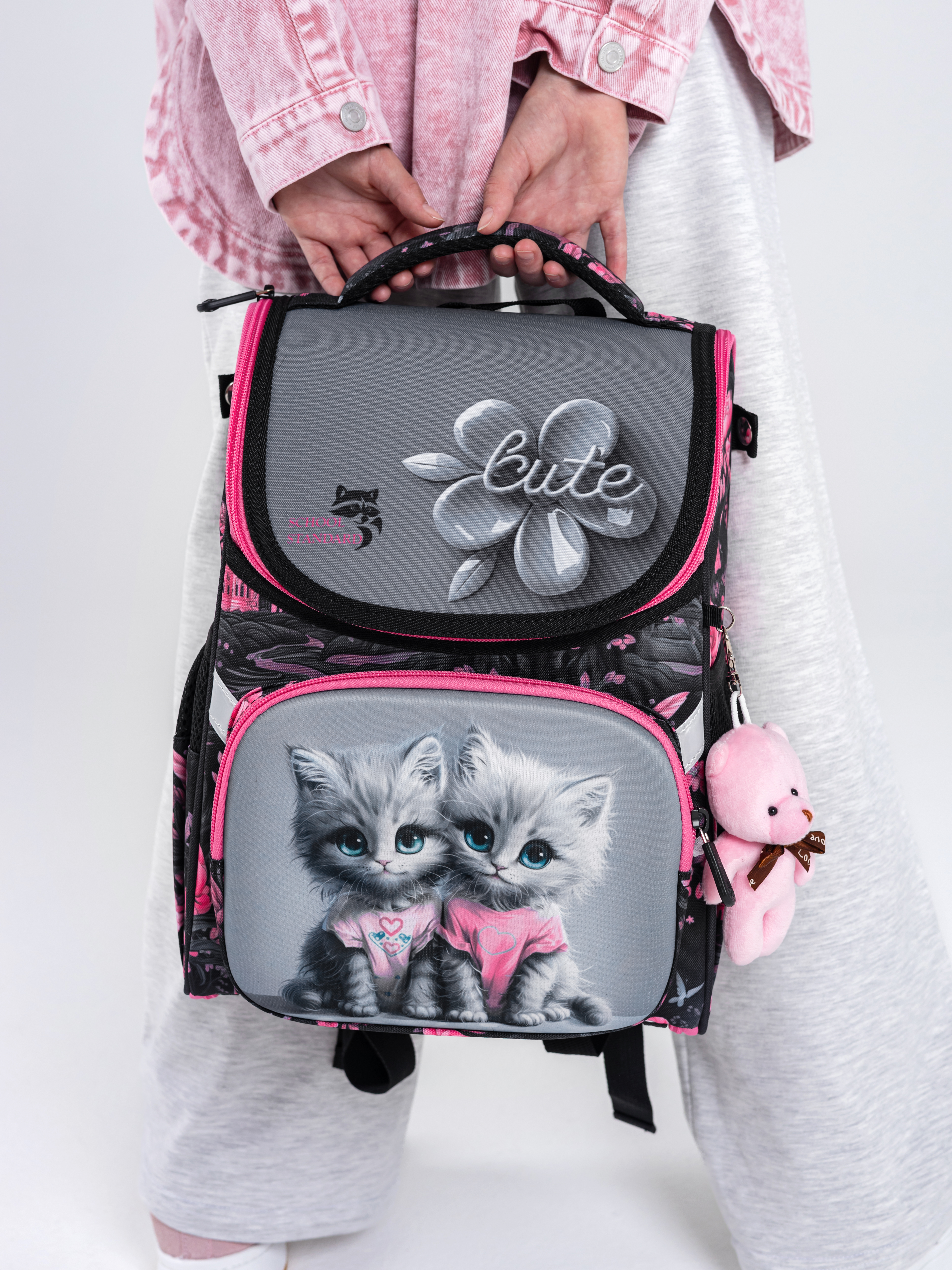 Ранец School Standard начальной школы 4 в 1 + мишка - фото 2