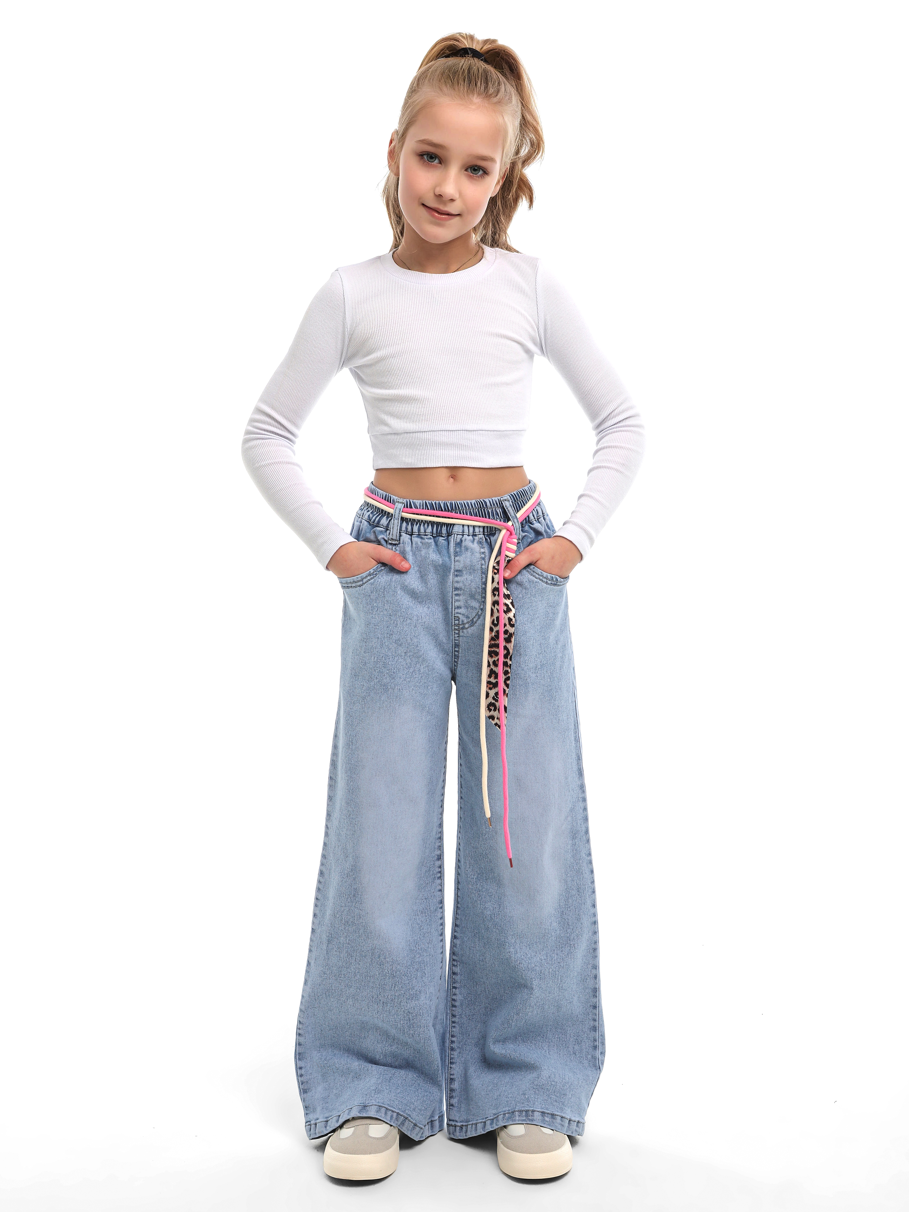 Джинсы-палаццо СИНИЙ МИР WD8168NJ-G63 - фото 6