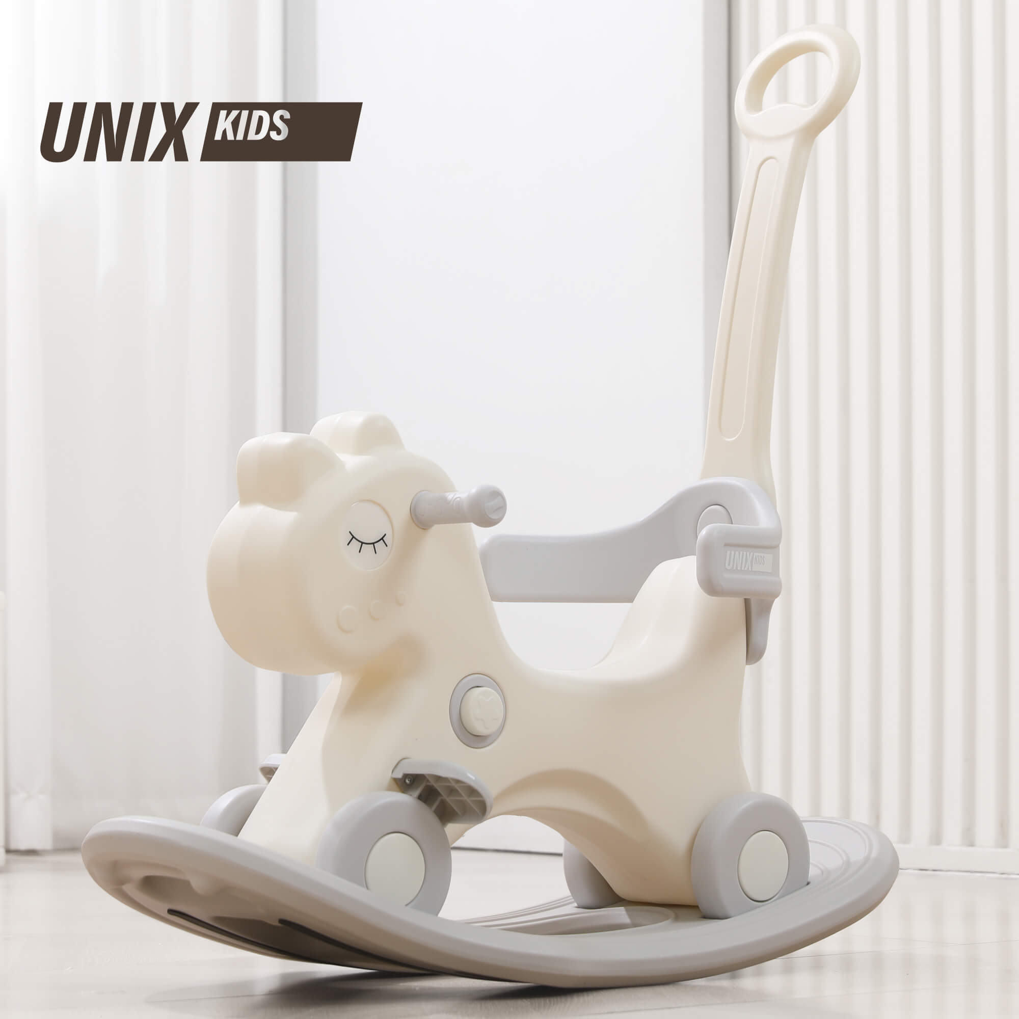 Качалка UNIX Kids Лошадка серый - фото 1