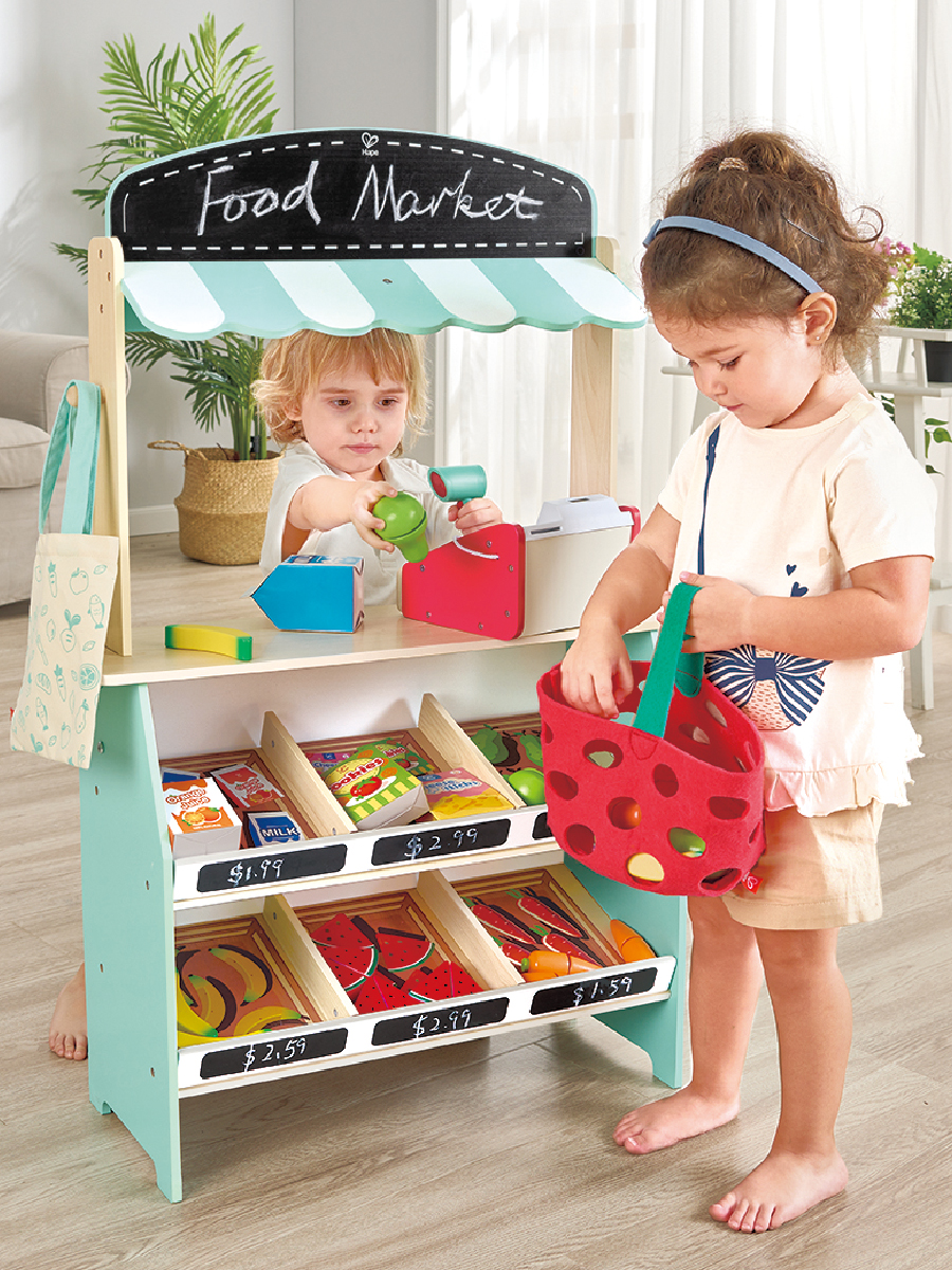 Игровой набор Hape продукты, прилавок, касса - фото 1