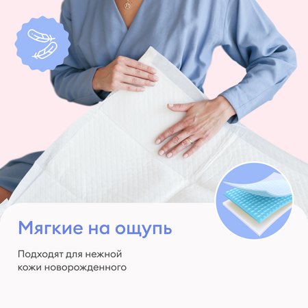 Пелёнки одноразовые NappyClub 60х60 см 10 шт.