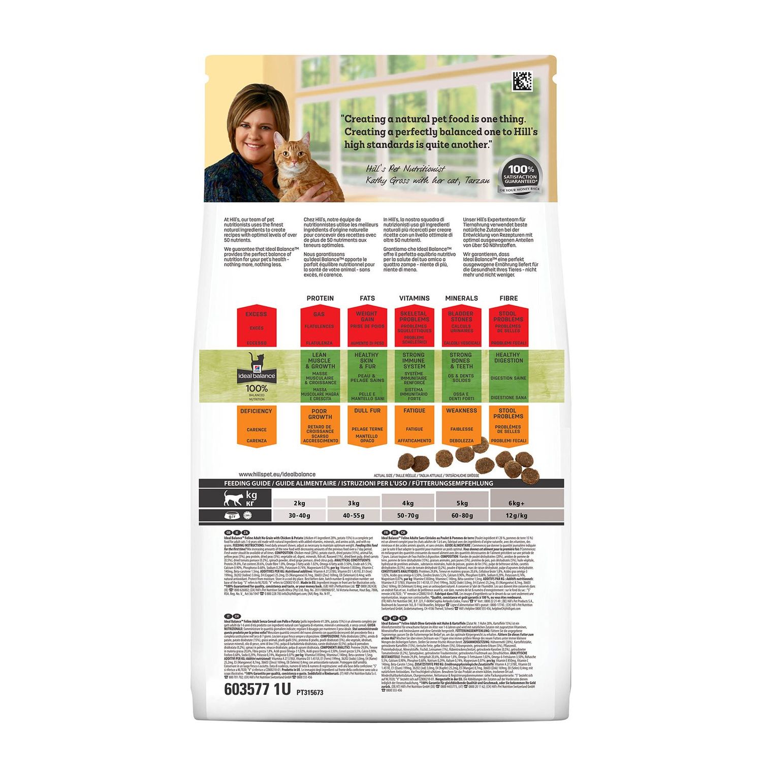 Корм сухой для кошек HILLS 1,5кг Ideal Balance No Grain беззерновой с курицей и картофелем - фото 2