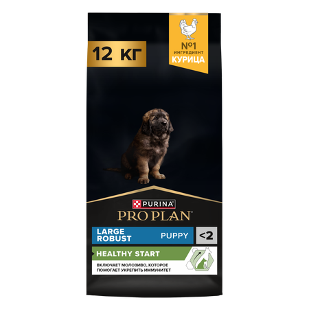 Корм для щенков PRO PLAN крупных пород с мощным телосложением с комплексом Optistart курица с рисом 12кг