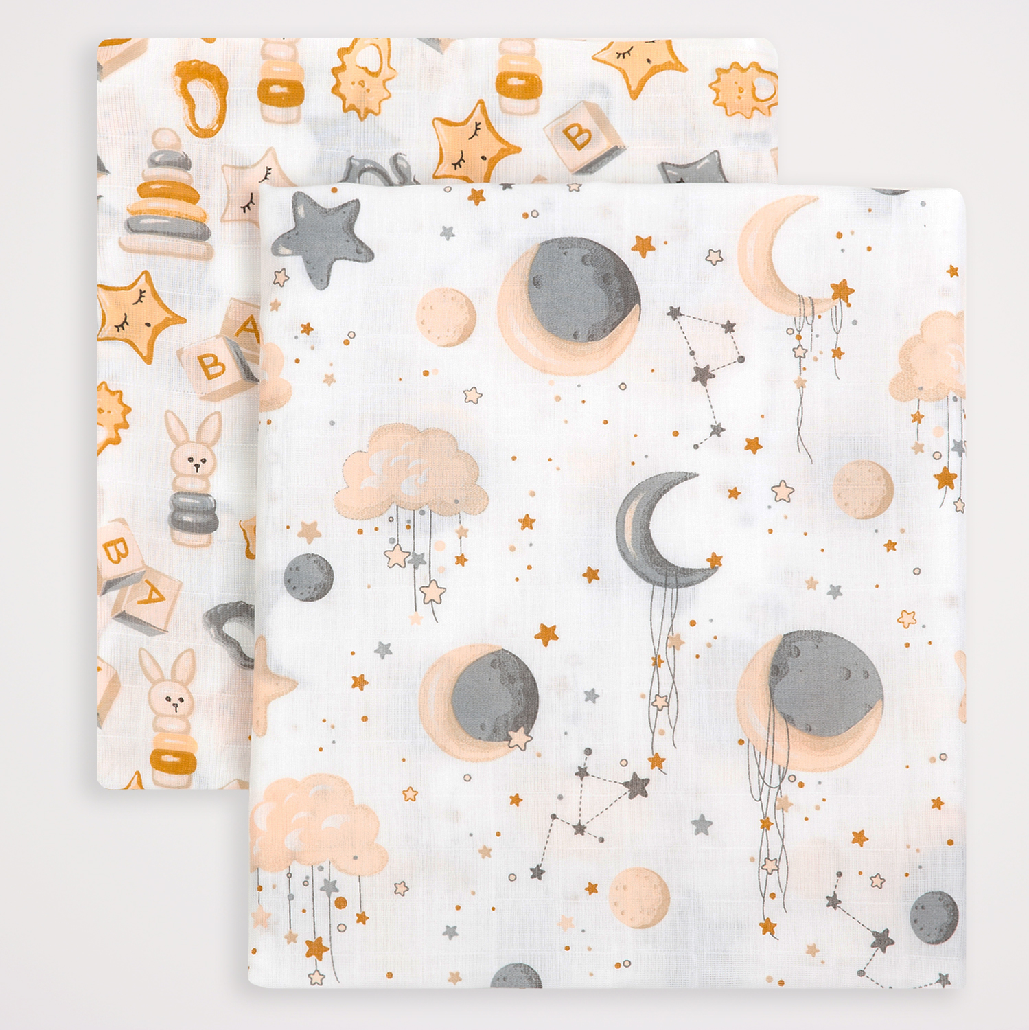 Пелёнка inlovery муслин 130x90 см 2 шт. - фото 20