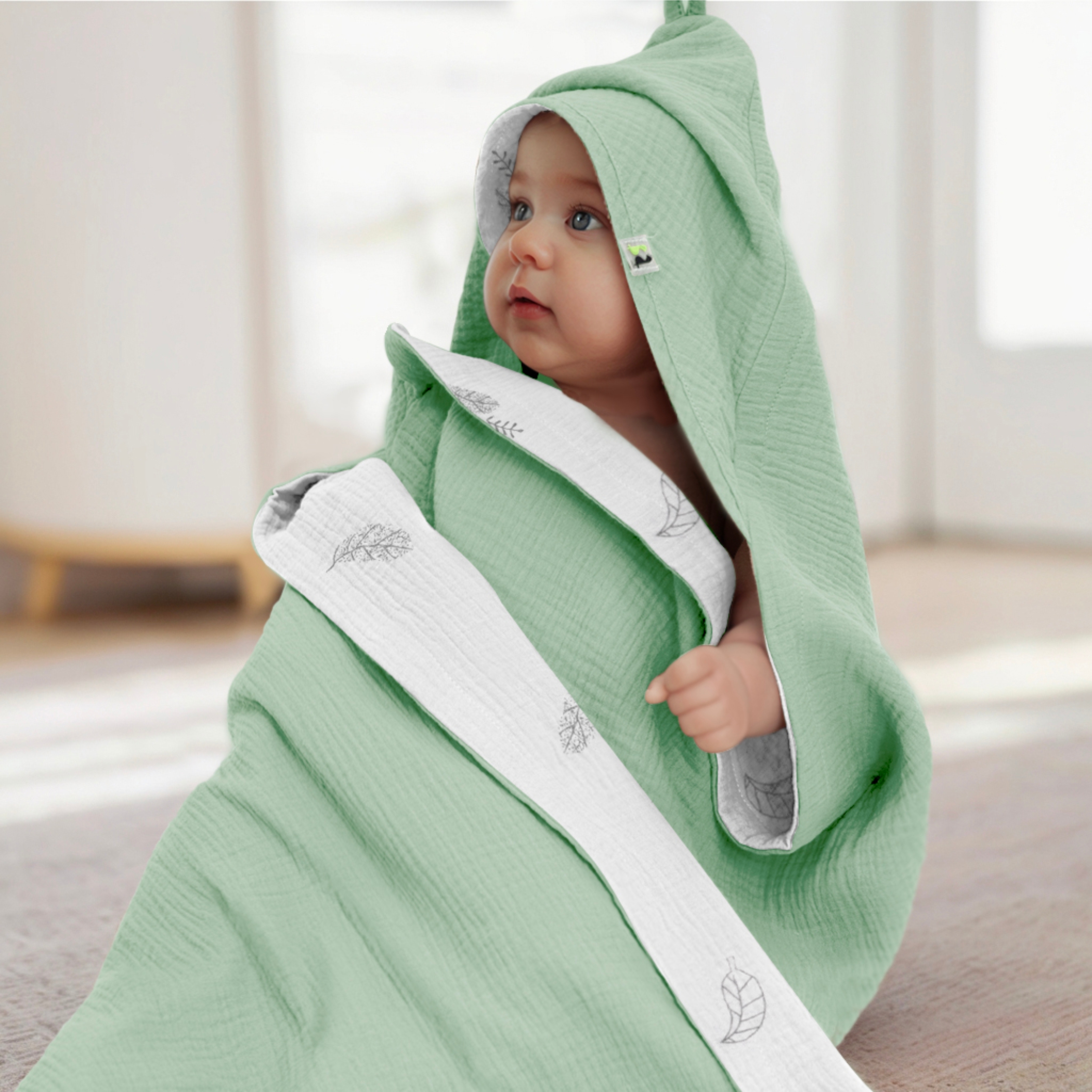 Полотенце уголок Фабрика Бамбук с капюшоном (уголком) 98 x 98 см - фото 4