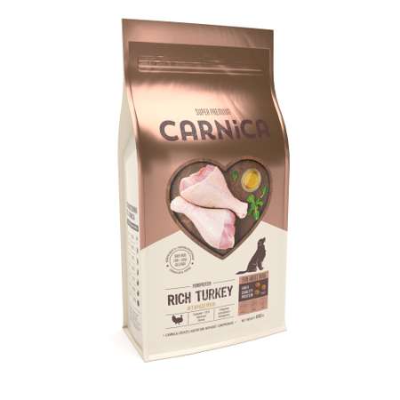 Корм для собак Carnica 0,8кг с индейкой для всех пород сухой