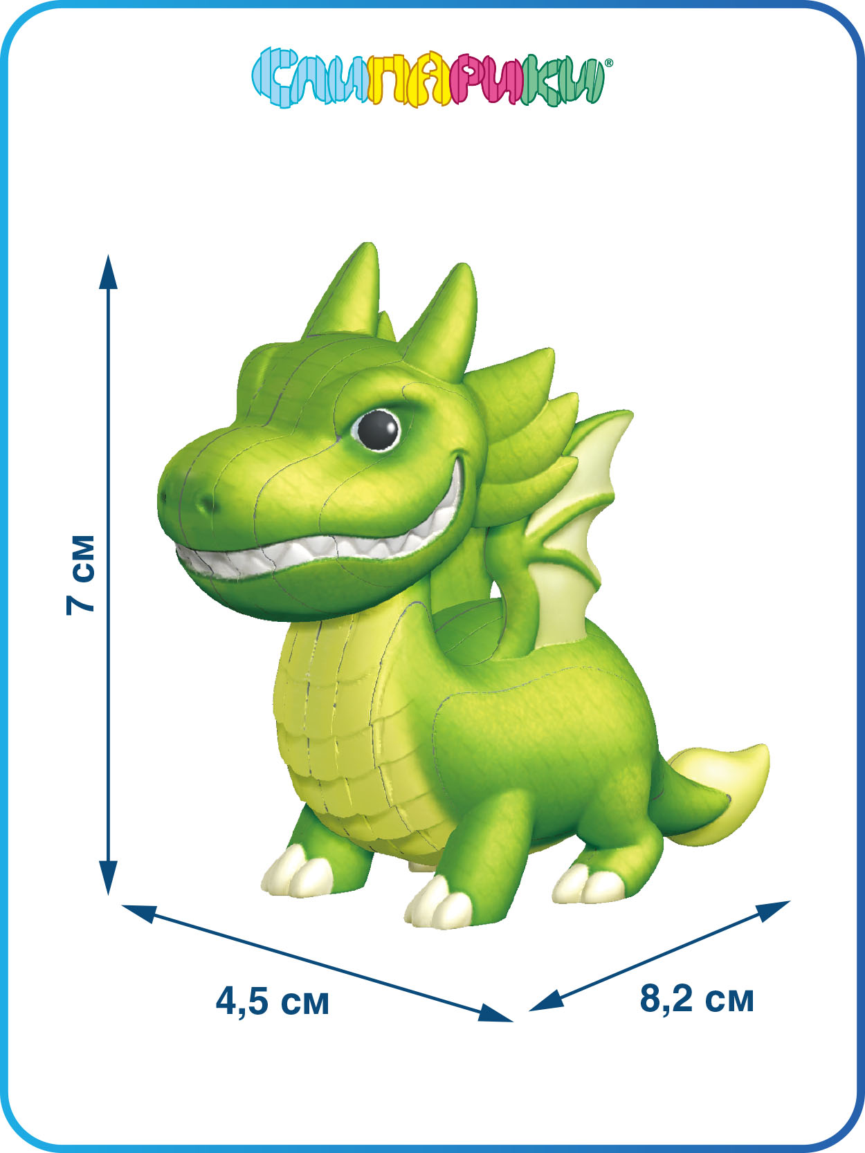 3D пазл конструктор Слипарики Серия Драконы: Зеленый дракон - фото 2