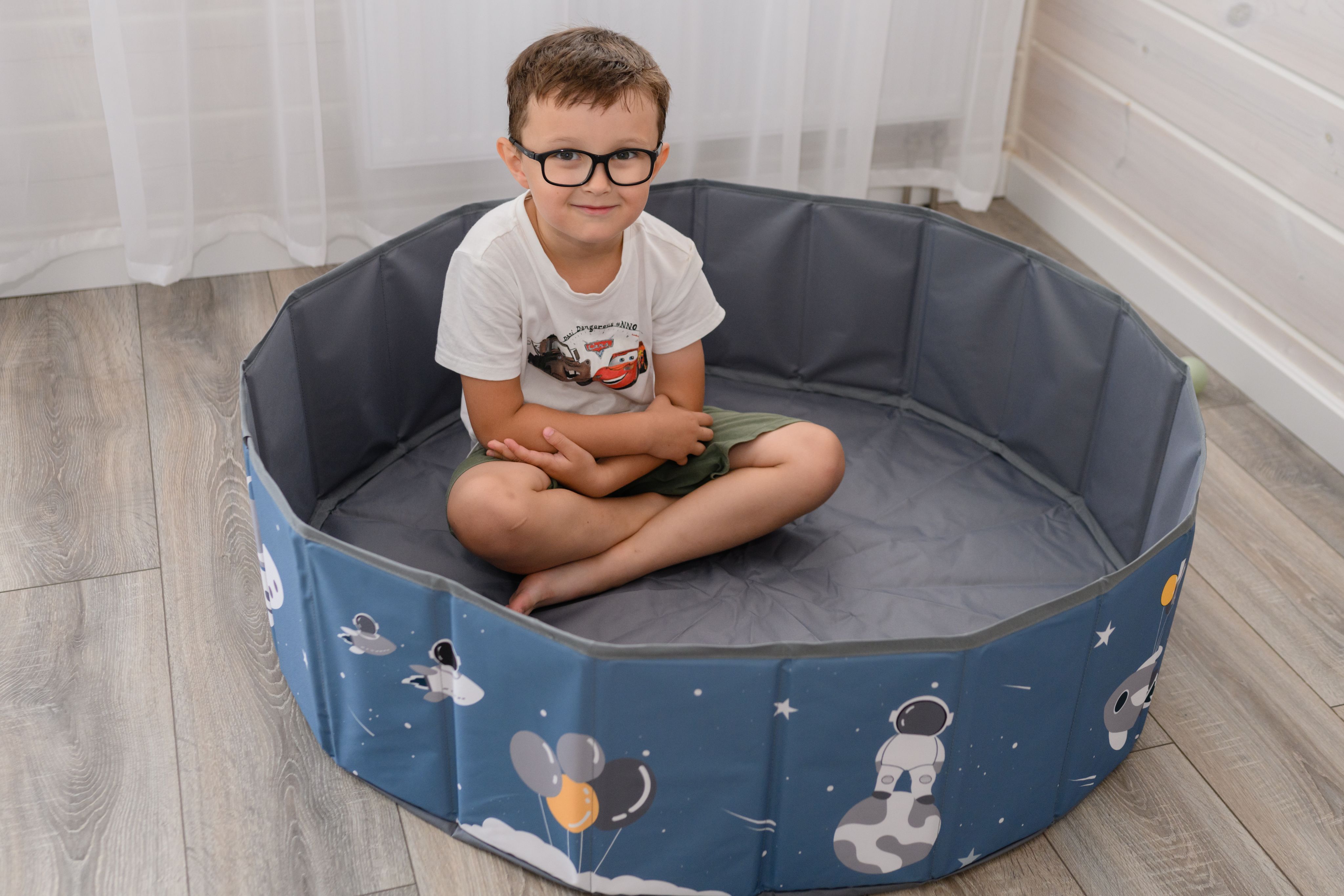 Сухой бассейн для шариков UNIX Kids Space 100 blue без шариков - фото 7