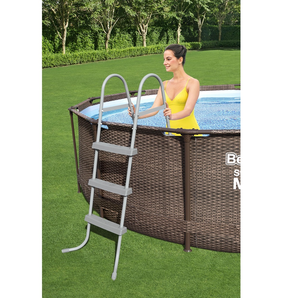 Бассейн каркасный Bestway 366 см на 100 см Steel Pro Max фильтр-насос лестница 9150 л - фото 9