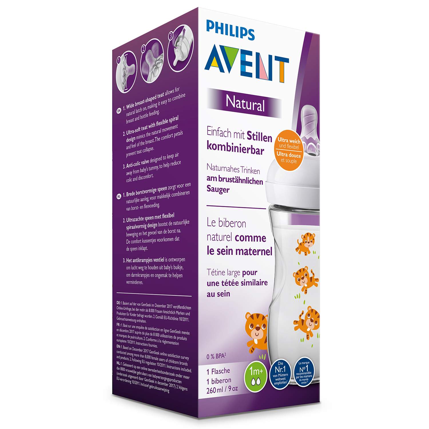 Бутылочка Philips Avent Natural 260 мл - фото 2