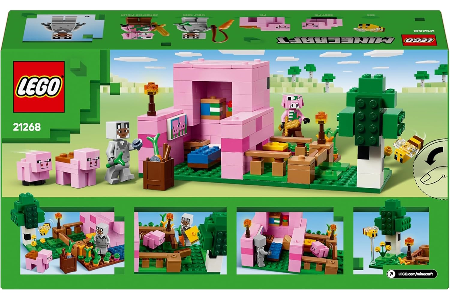 Конструктор LEGO Minecraft Домик для маленьких поросят блочный - фото 6
