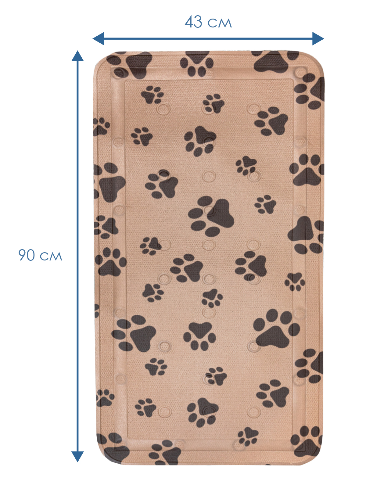 Коврик для ванны VILINA c присосками для животных 43х90 см. коричневый - фото 4