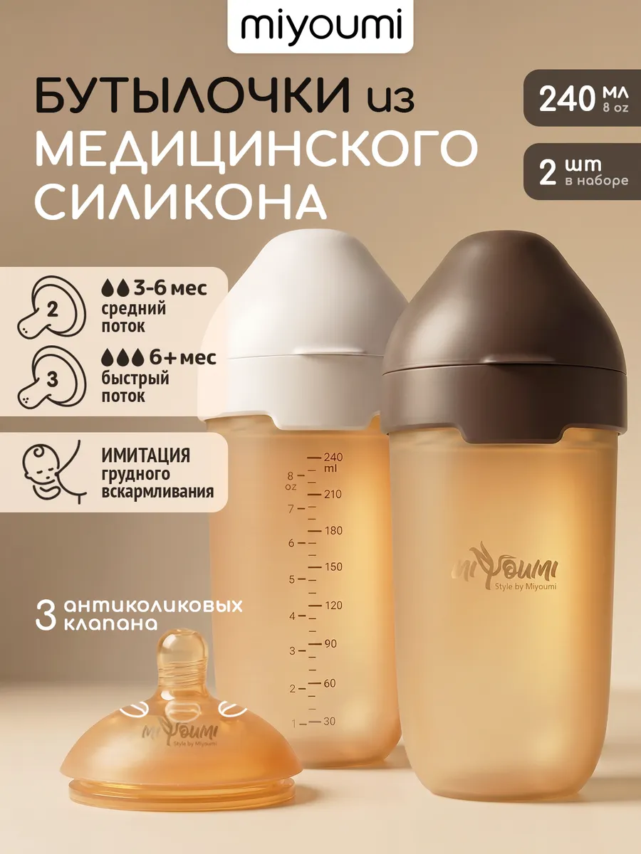 Бутылочка Miyoumi Anti-Colic 240 мл 2 шт. - фото 6