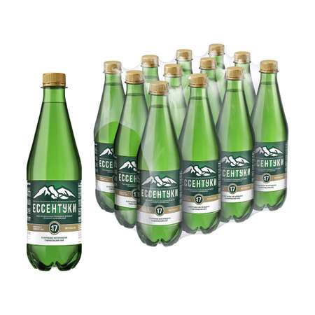 Минеральная вода Ессентуки №17 природная газированная 0.5 л ПЭТ 12 шт.