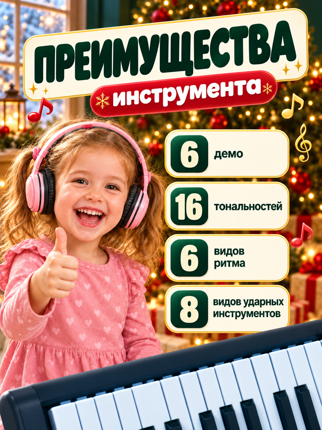 Игрушка музыкальная FAIRYMARY 61 клавиша Детский развивающий синтезатор, пианино - фото 6