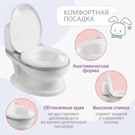 Горшок унитаз детский KidWick музыкальный Hippo серый
