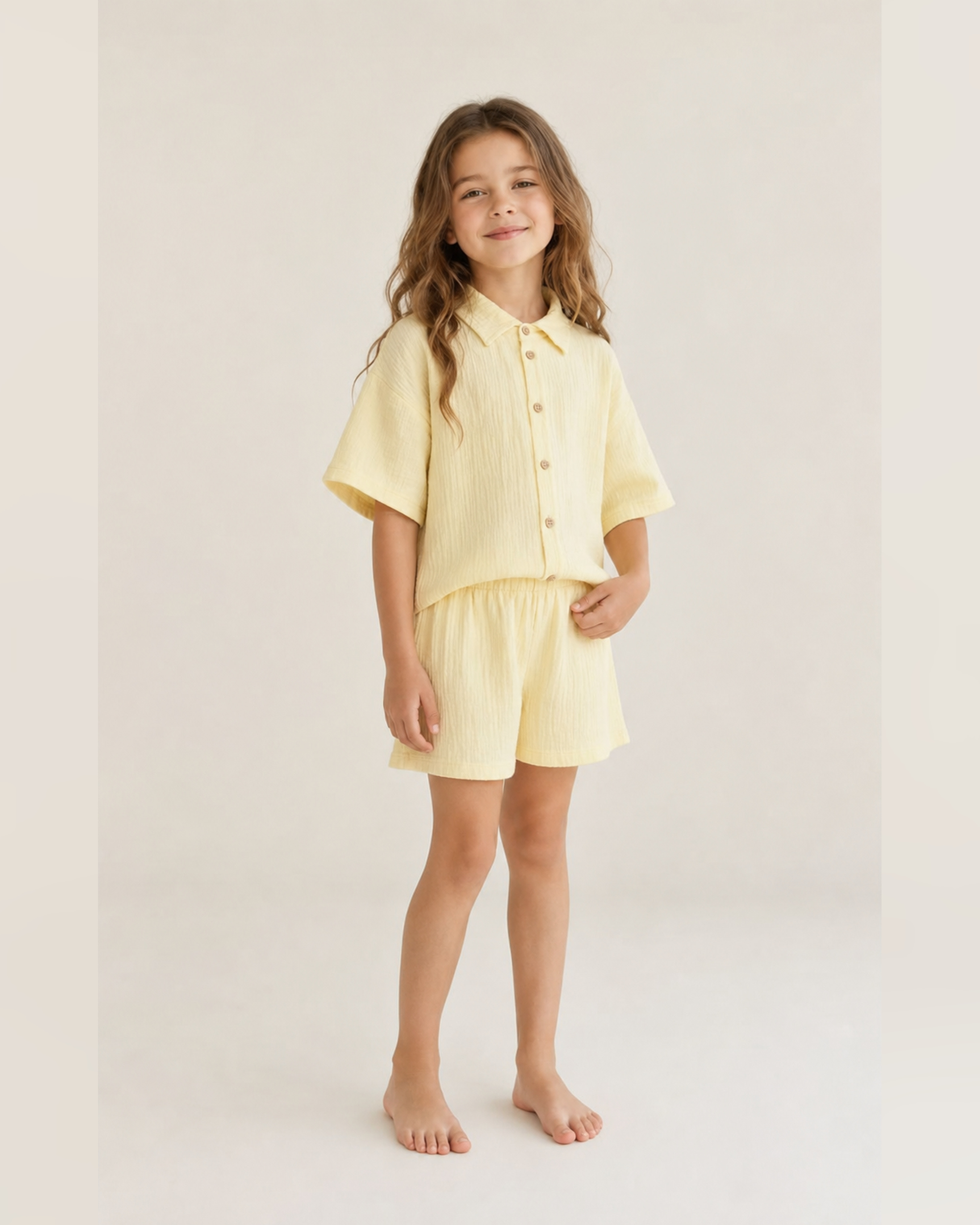 Рубашка и шорты Leli dress костюм_с_шортами_муслин_желтый - фото 3