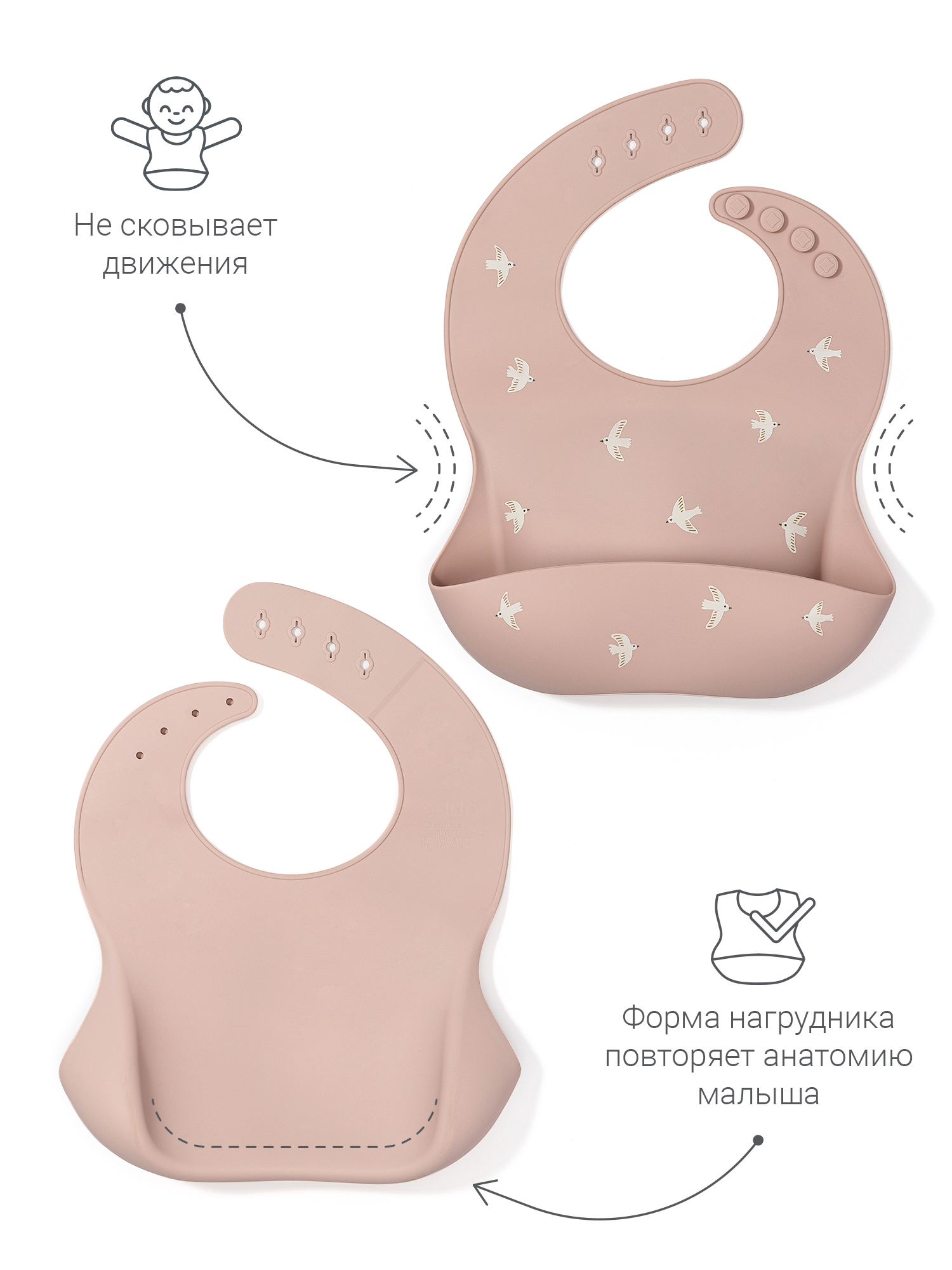 Нагрудник edda силикон 1 шт. - фото 4